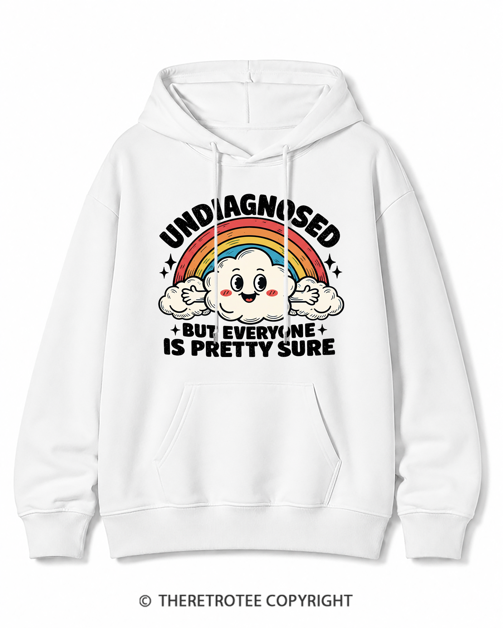TheRetroTee Undiagnosed But Everyone Is Pretty Sure 1970s Cotton Hoodie