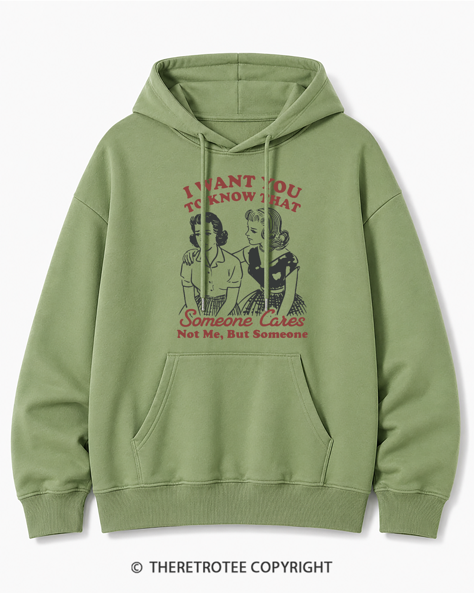 TheRetroTee I Want You To Know That Someone Cares 1950s Cotton Hoodie