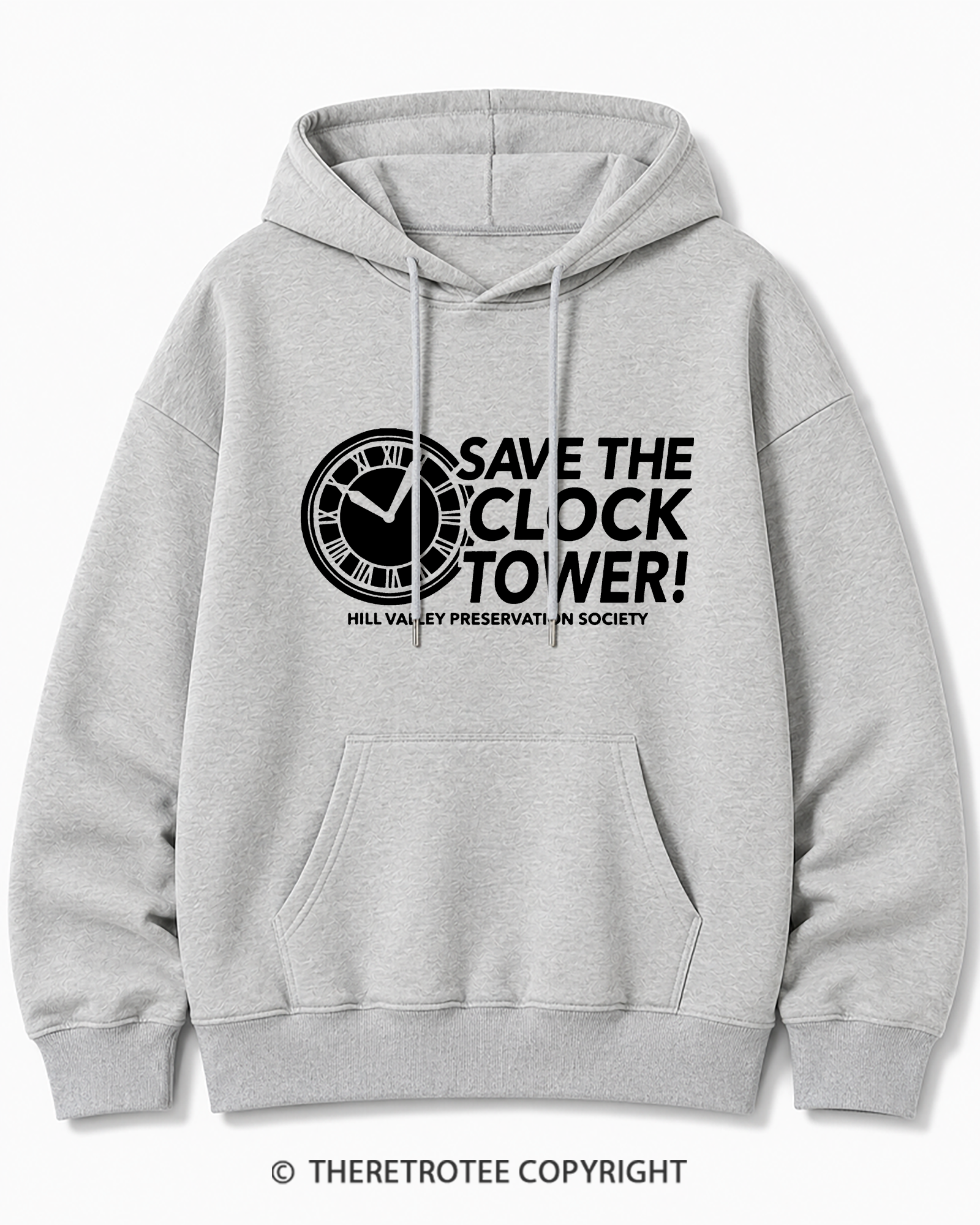 TheRetroTee Save The Clock Tower 1980s Cotton Hoodie