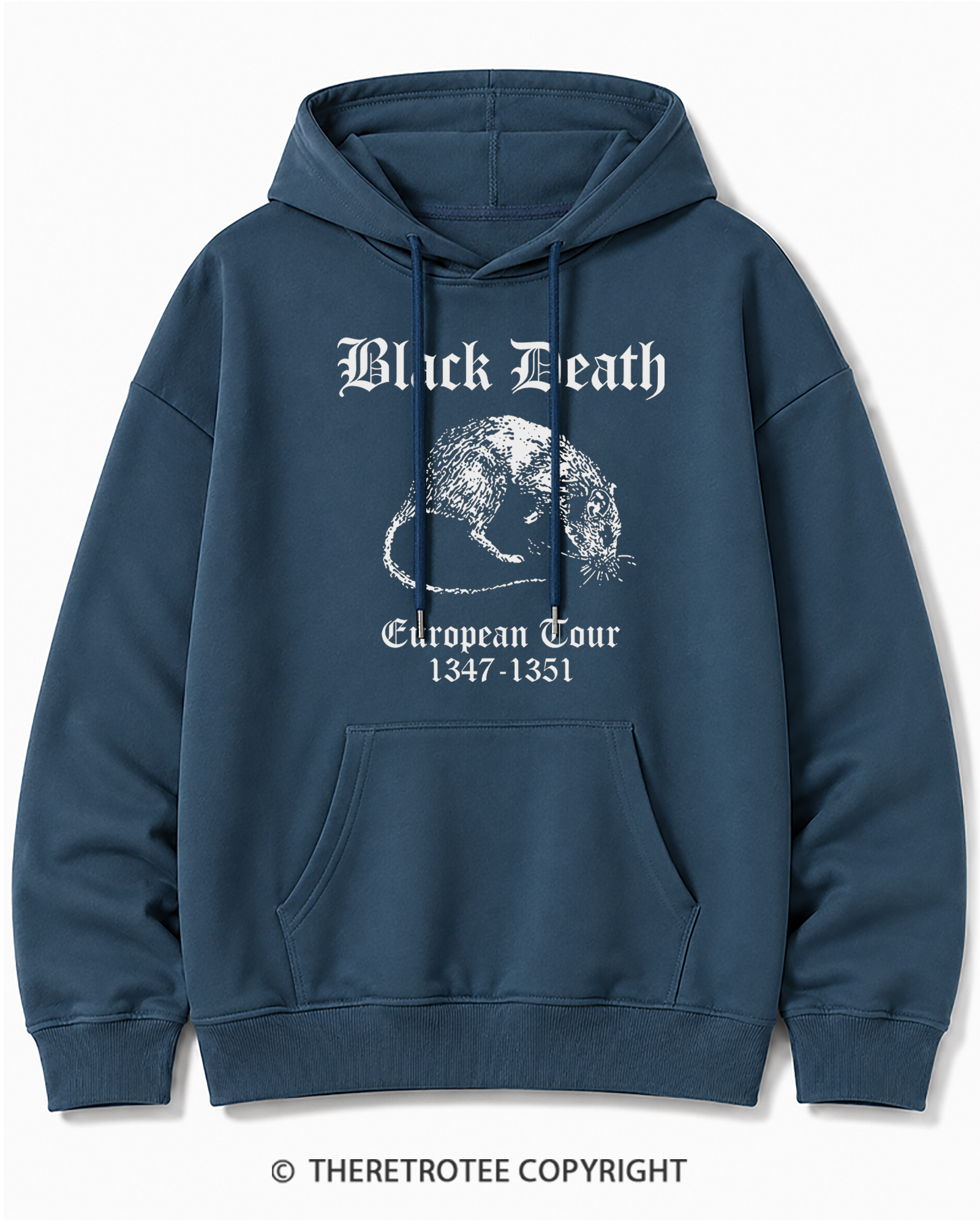 TheRetroTee Black Death European Tour Gothic Horror Cotton Hoodie