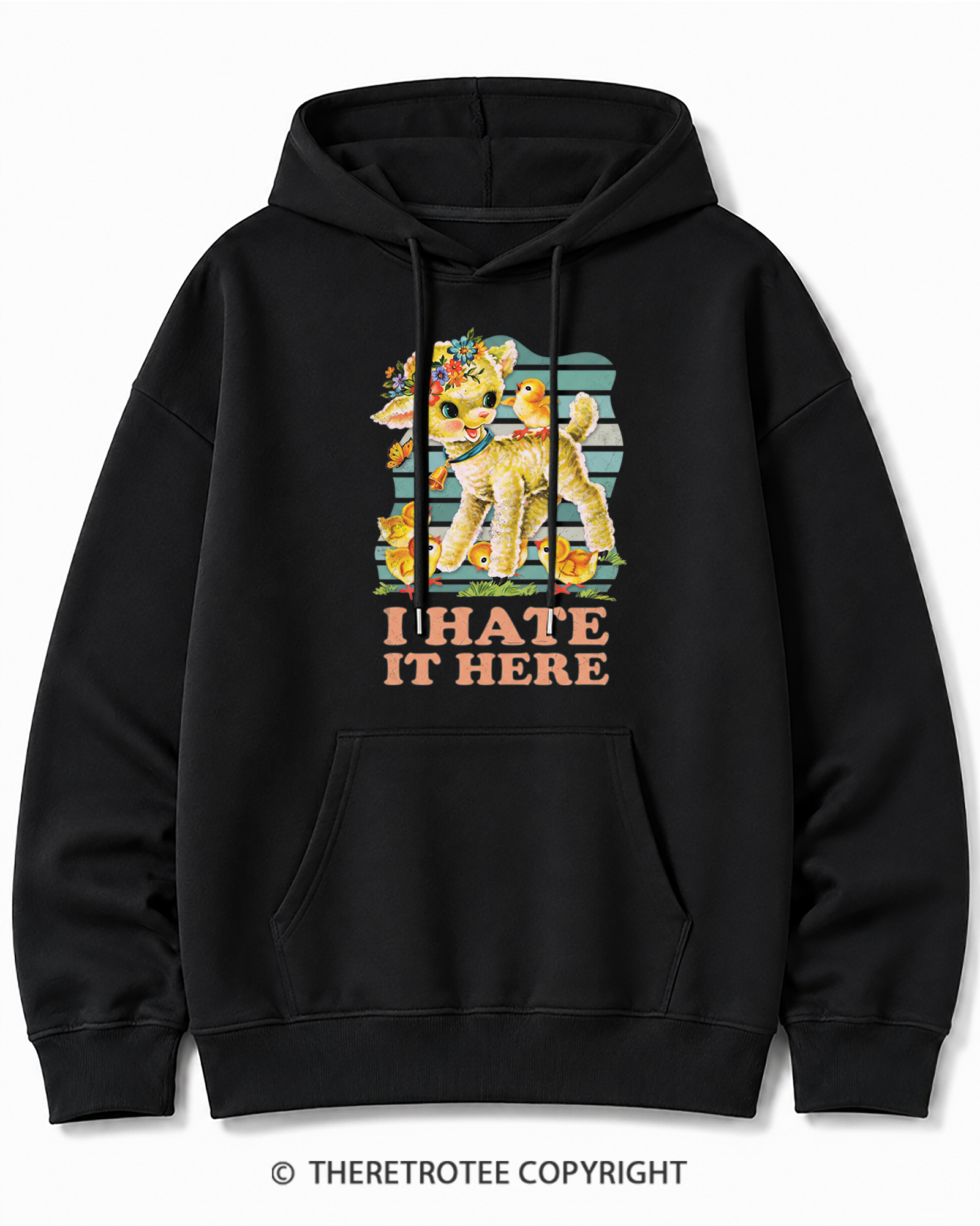 TheRetroTee I Hate It Here 1950s Cotton Hoodie