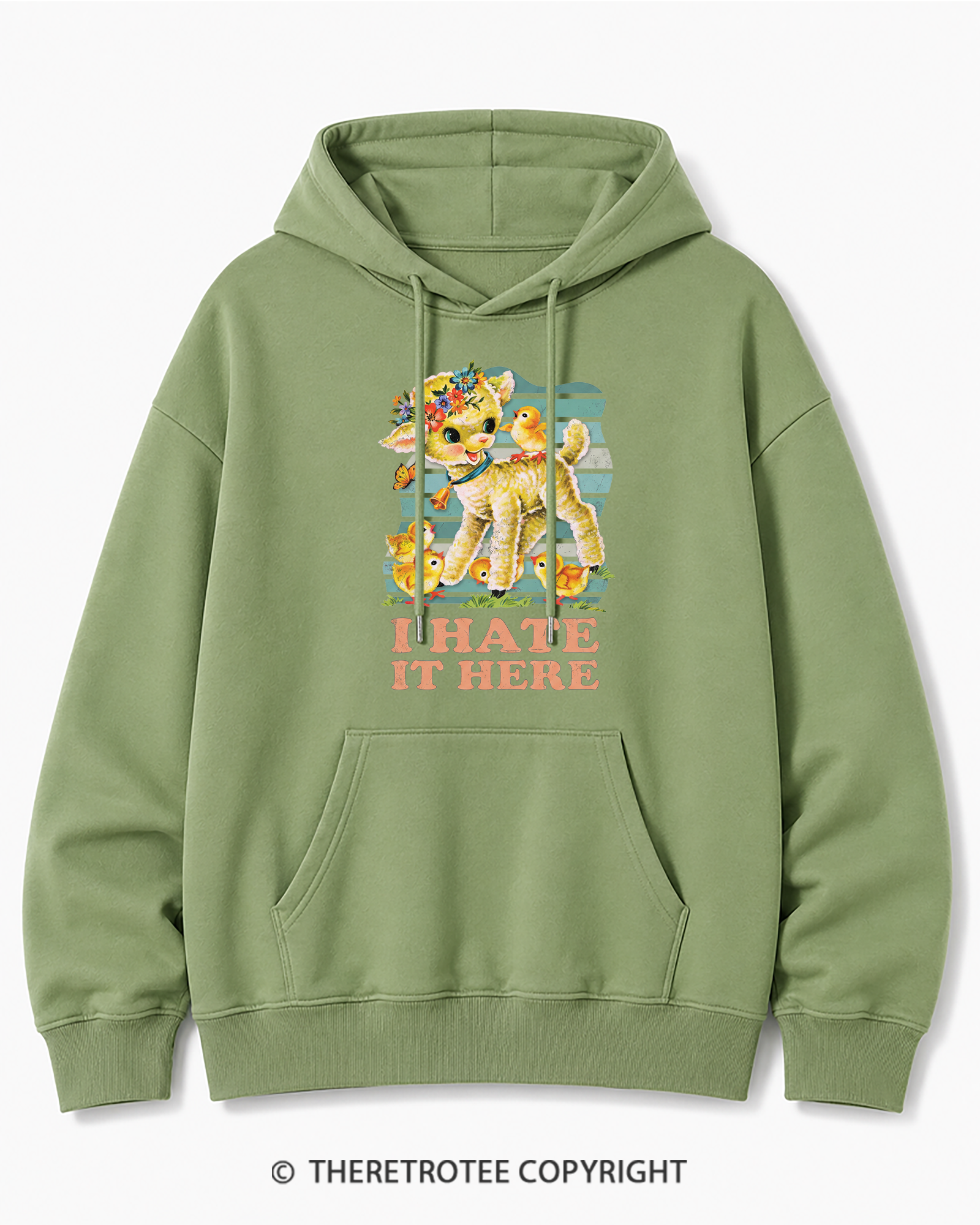 TheRetroTee I Hate It Here 1950s Cotton Hoodie