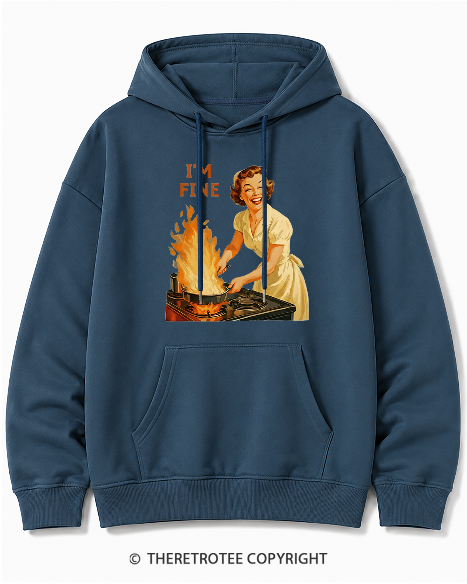 TheRetroTee I’m Fine 1950s Cotton Hoodie