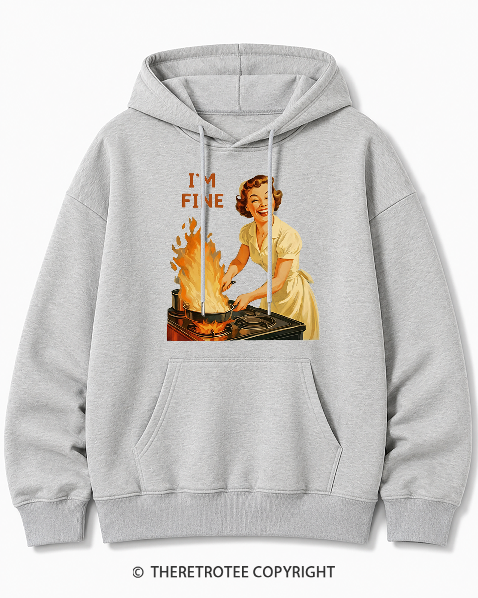 TheRetroTee I’m Fine 1950s Cotton Hoodie