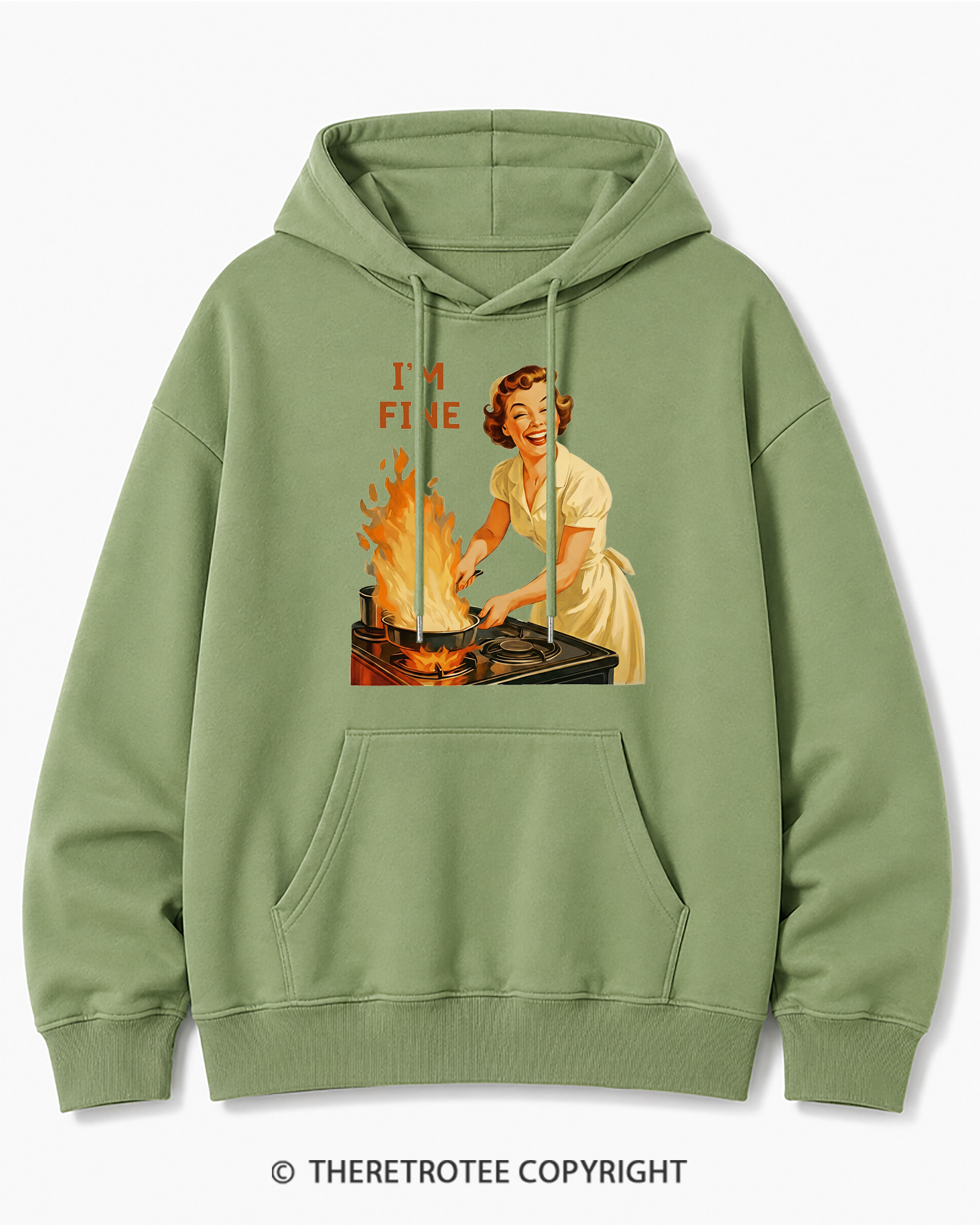 TheRetroTee I’m Fine 1950s Cotton Hoodie