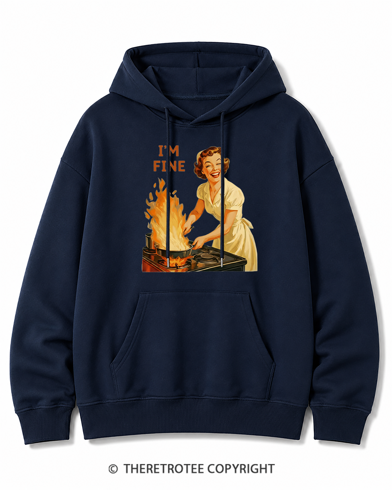 TheRetroTee I’m Fine 1950s Cotton Hoodie