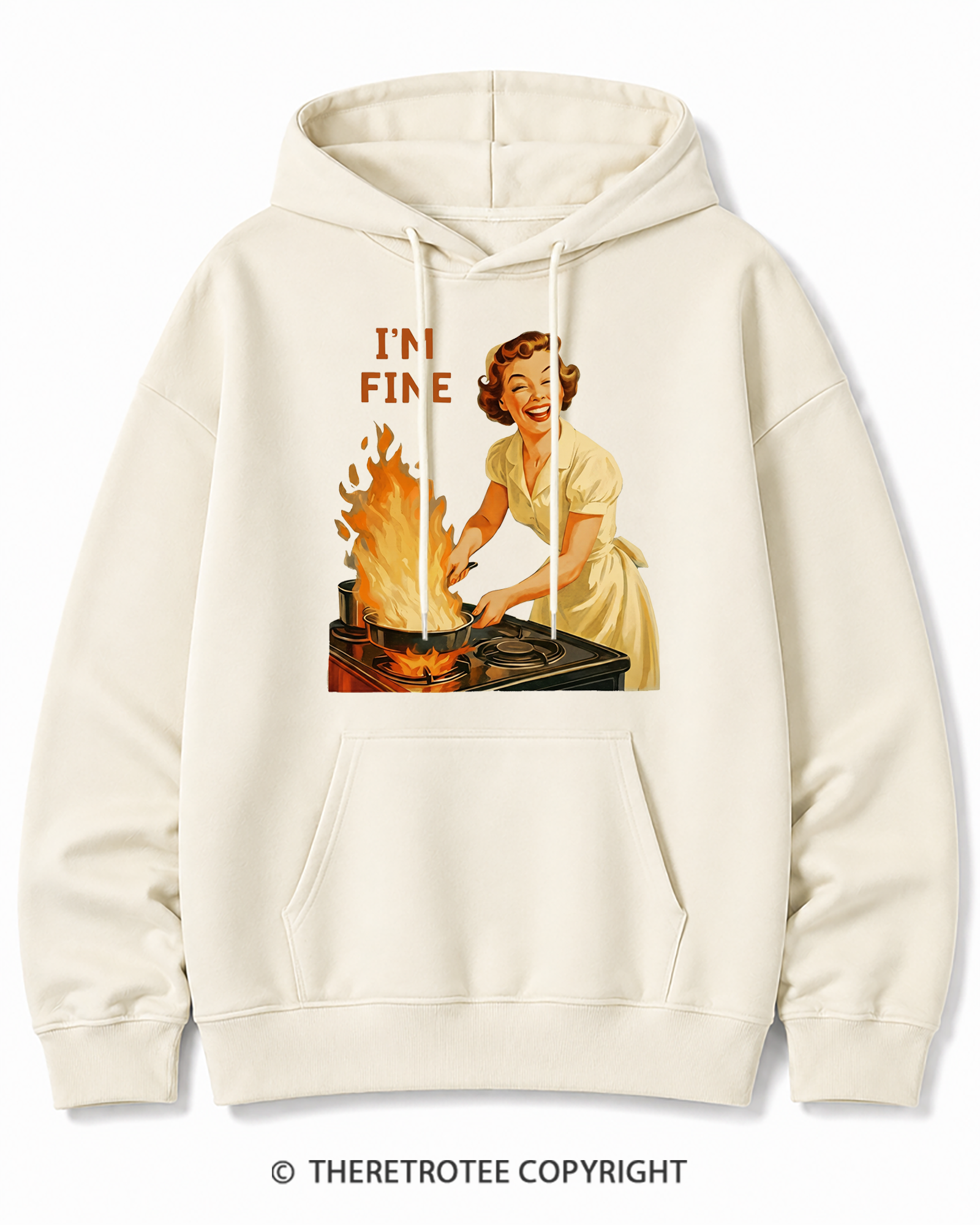 TheRetroTee I’m Fine 1950s Cotton Hoodie