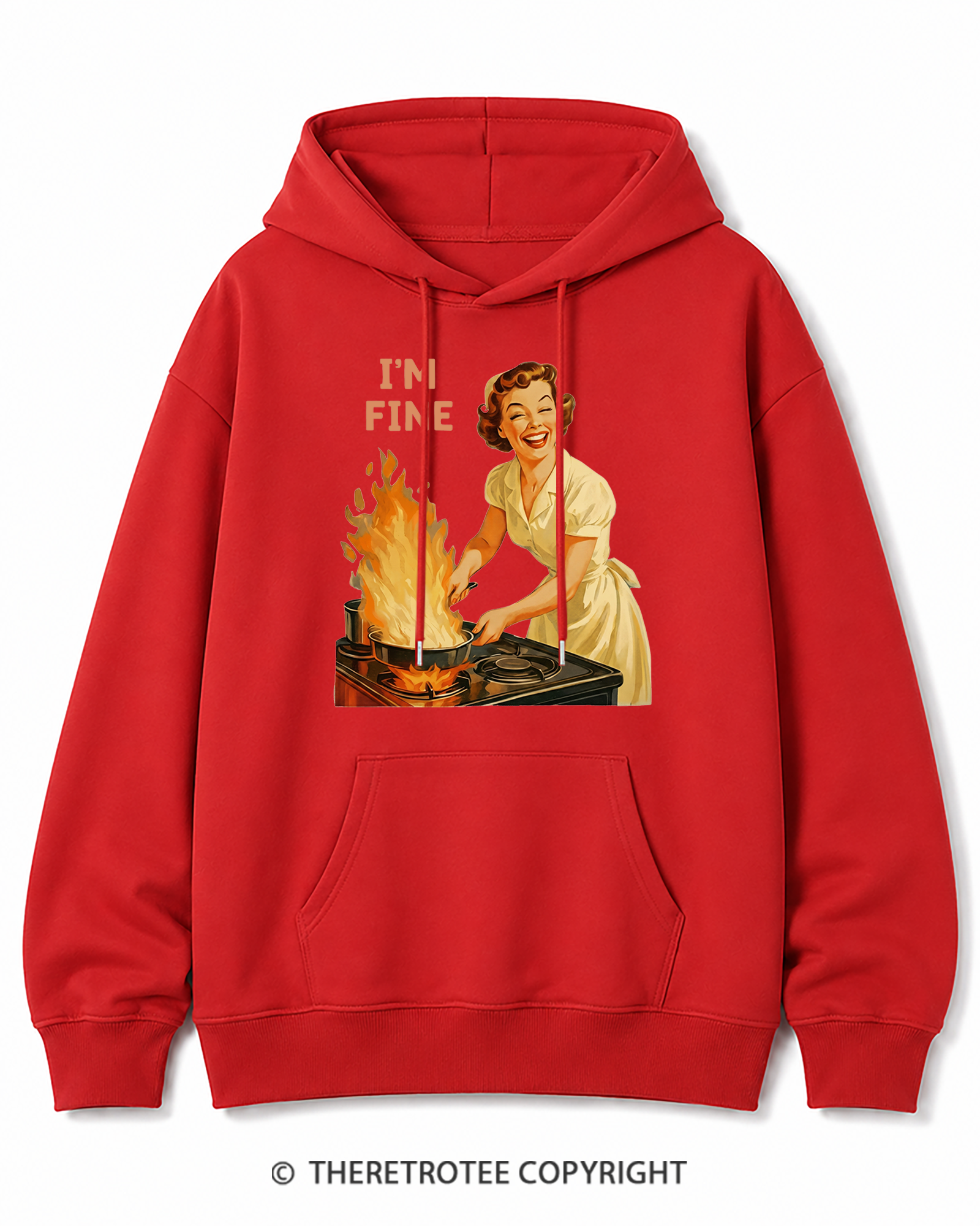 TheRetroTee I’m Fine 1950s Cotton Hoodie