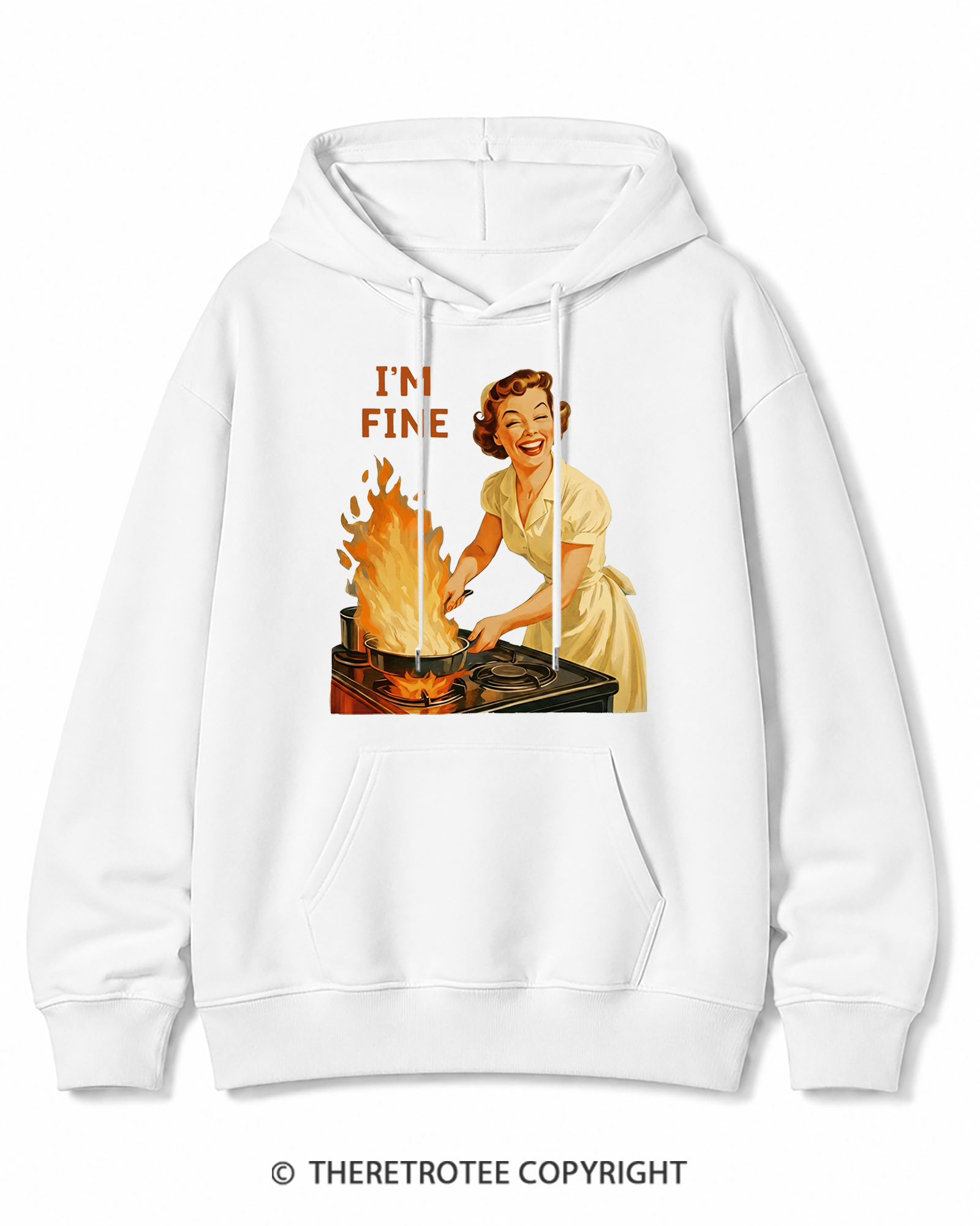 TheRetroTee I’m Fine 1950s Cotton Hoodie