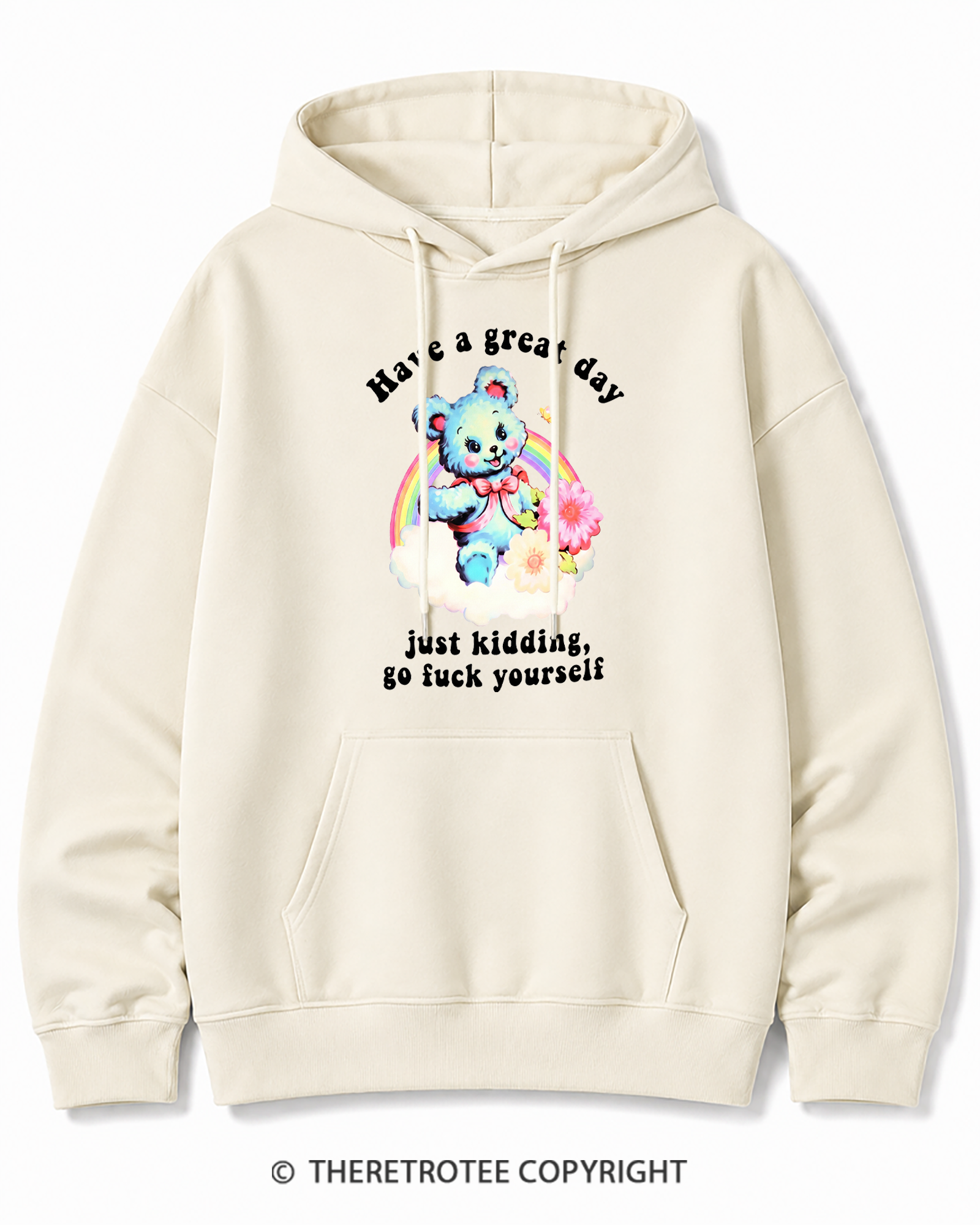 TheRetroTee Have a Great Day 1970s Cotton Hoodie