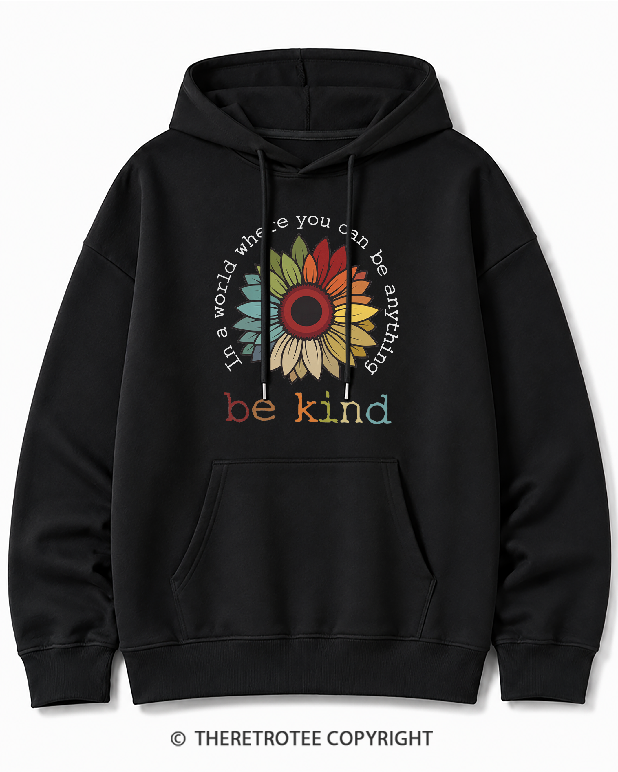TheRetroTee In A World Where You Can Be Anything 1970s Cotton Hoodie