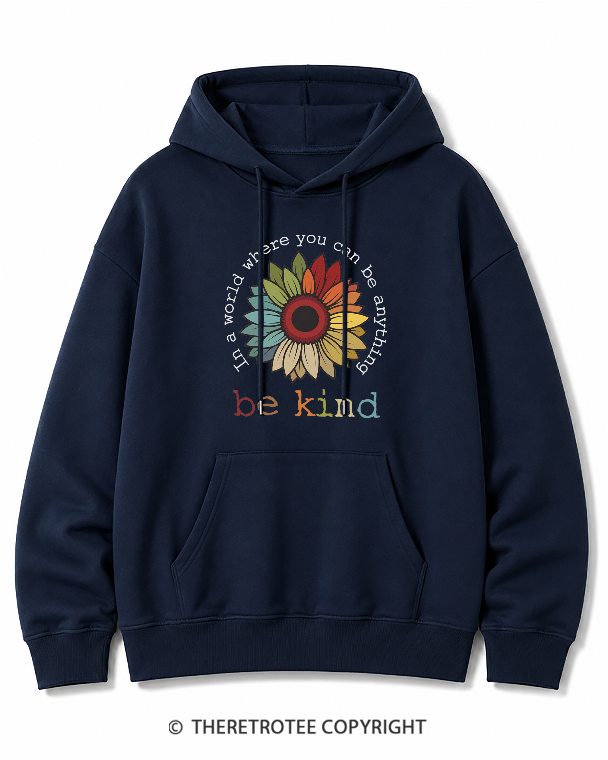 TheRetroTee In A World Where You Can Be Anything 1970s Cotton Hoodie
