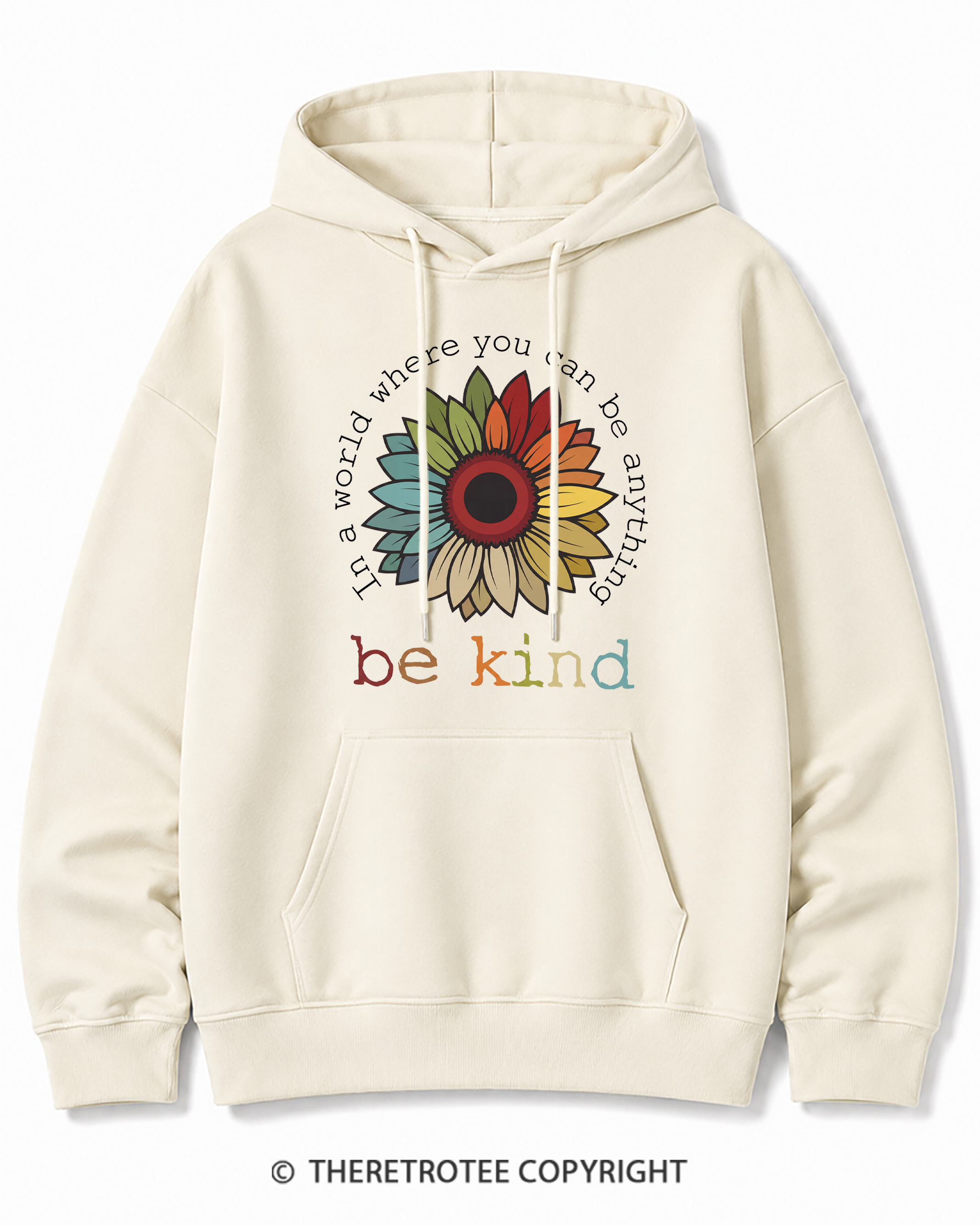 TheRetroTee In A World Where You Can Be Anything 1970s Cotton Hoodie