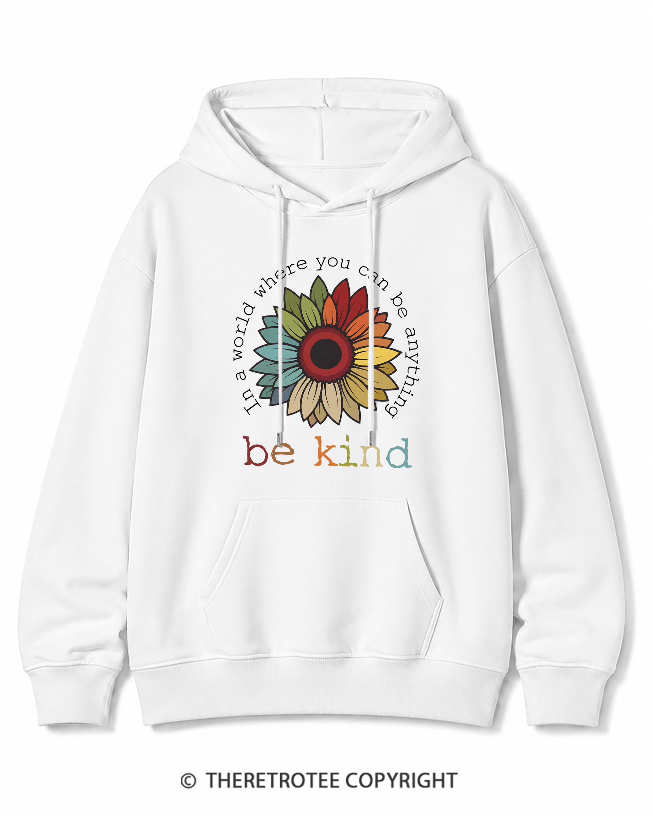 TheRetroTee In A World Where You Can Be Anything 1970s Cotton Hoodie
