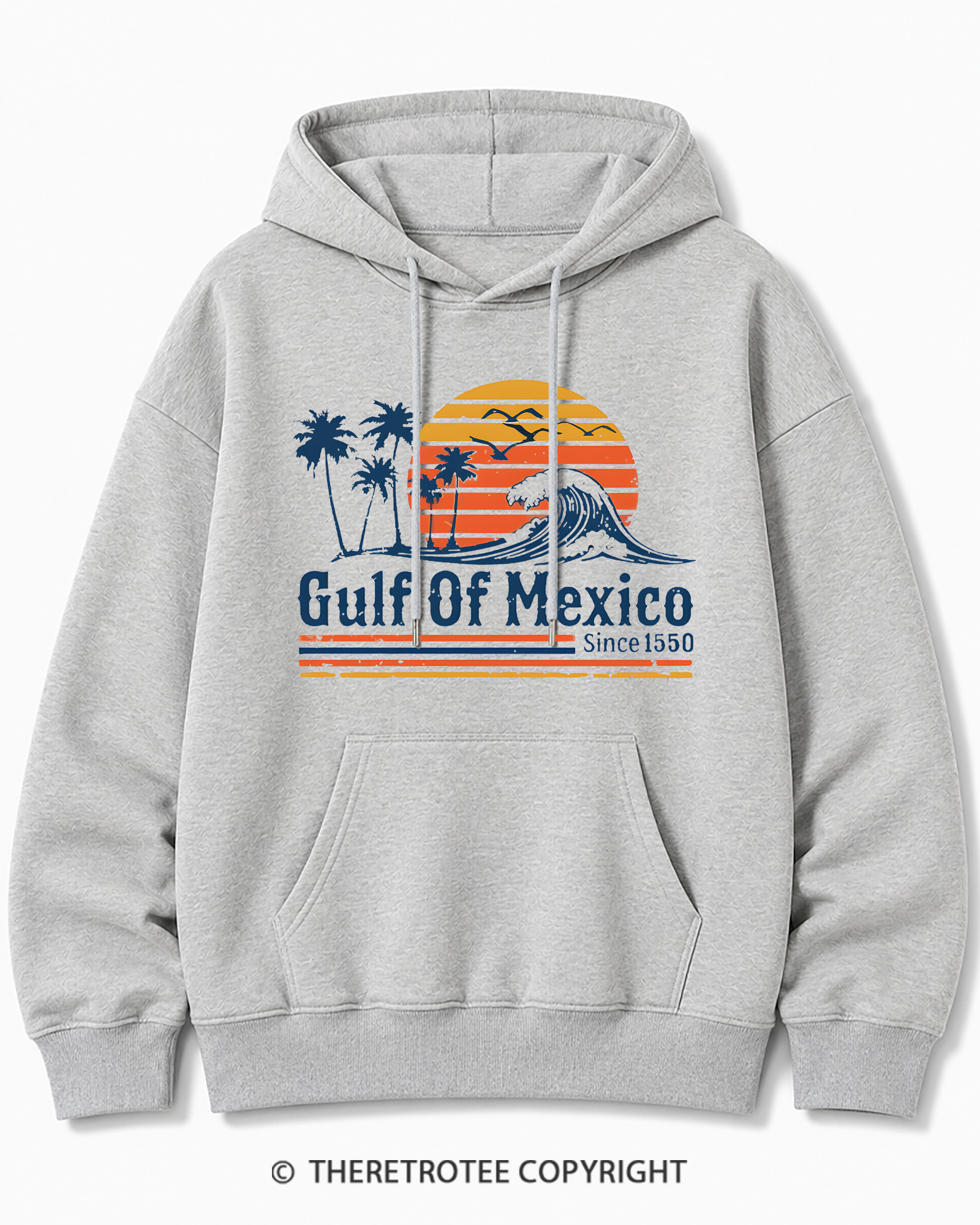 TheRetroTee Gulf Of Mexico 1970s Cotton Hoodie