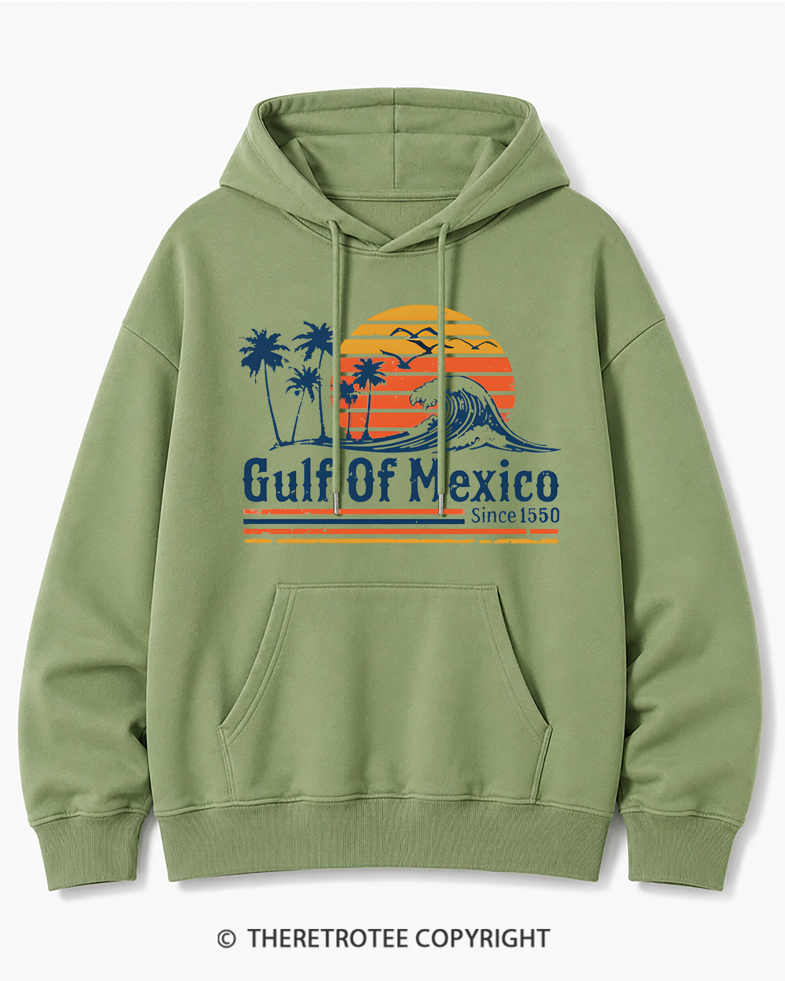 TheRetroTee Gulf Of Mexico 1970s Cotton Hoodie