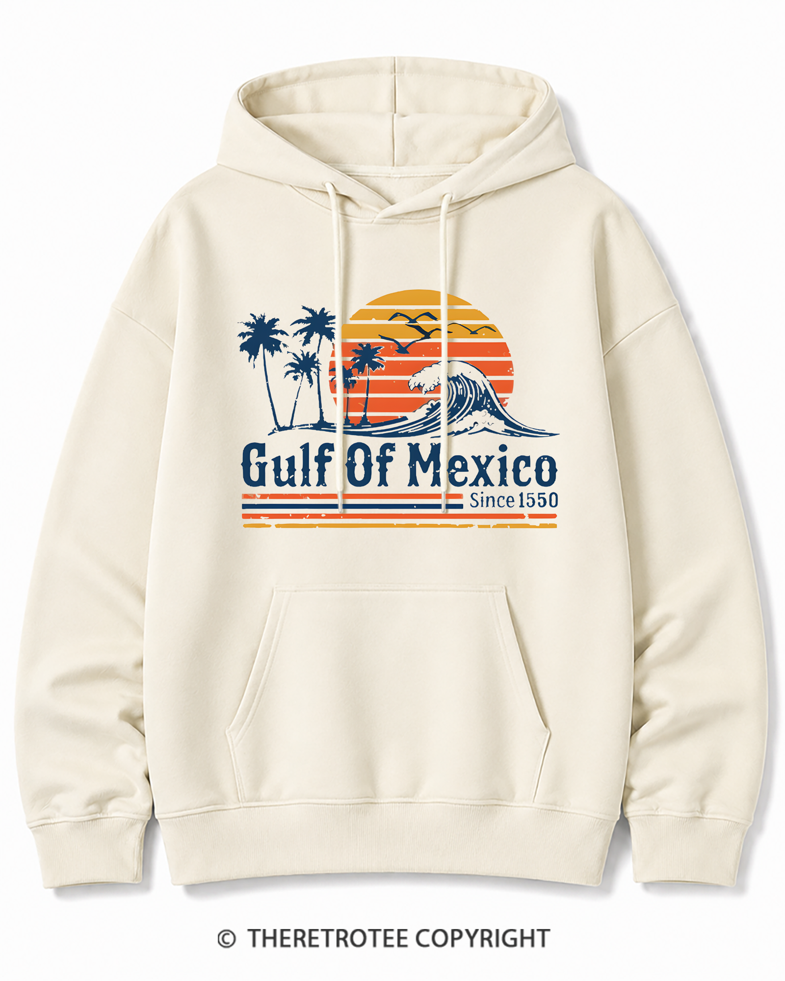 TheRetroTee Gulf Of Mexico 1970s Cotton Hoodie