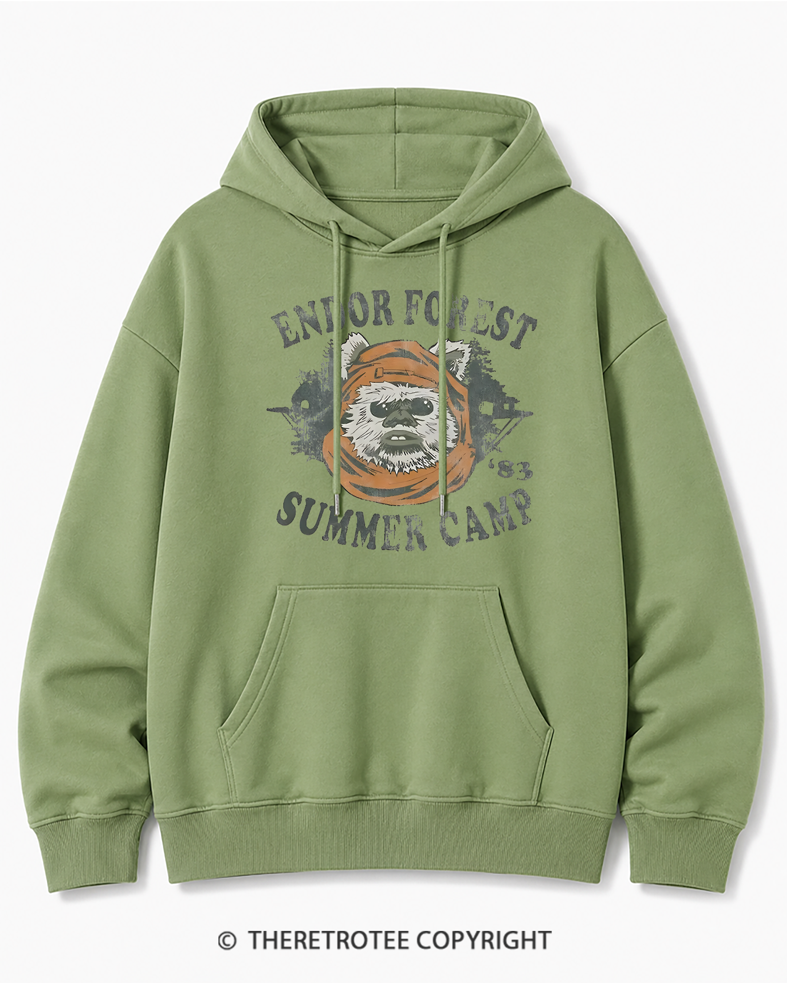 TheRetroTee Endor Forest Summer Camp 1980s Cotton Hoodie