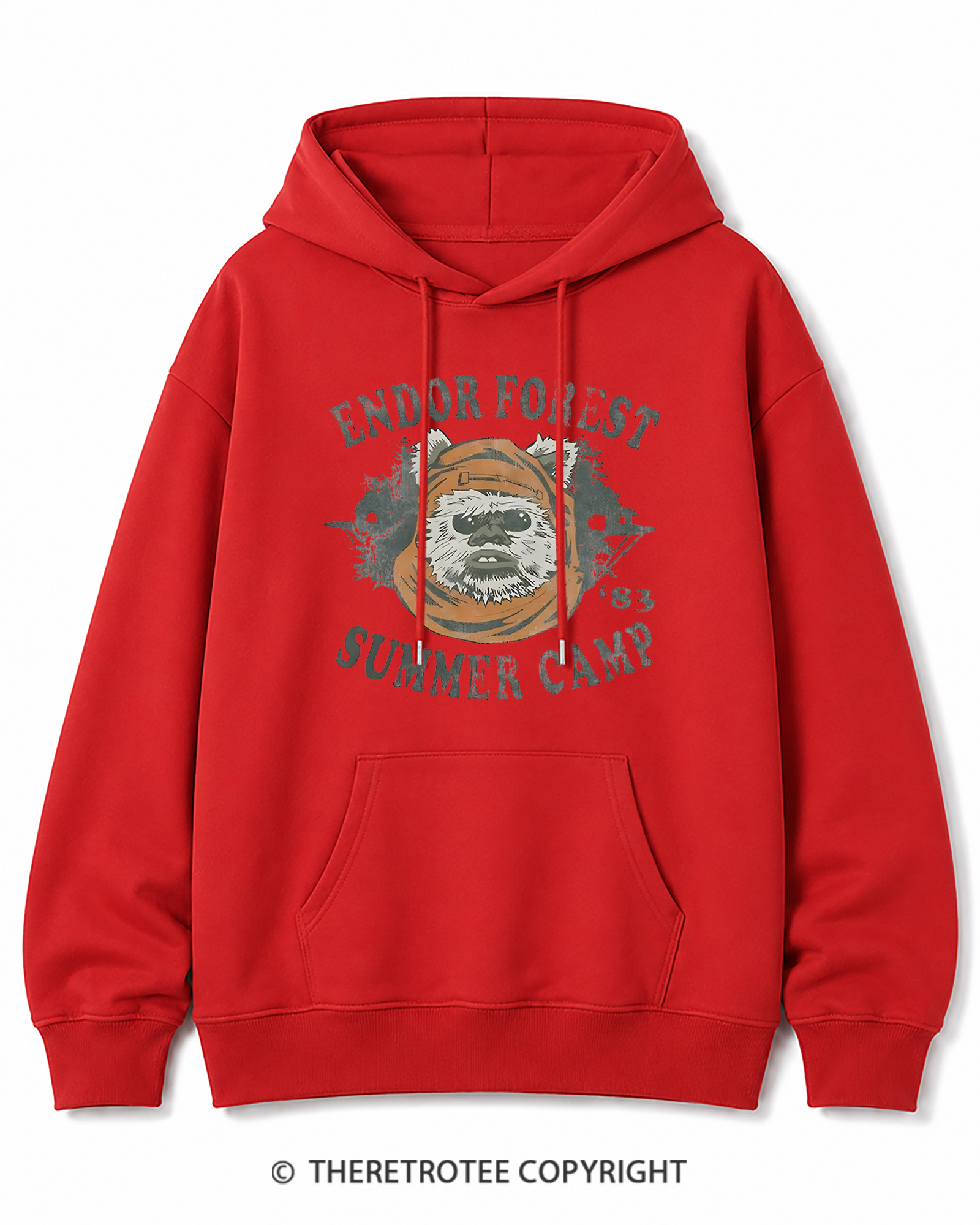 TheRetroTee Endor Forest Summer Camp 1980s Cotton Hoodie