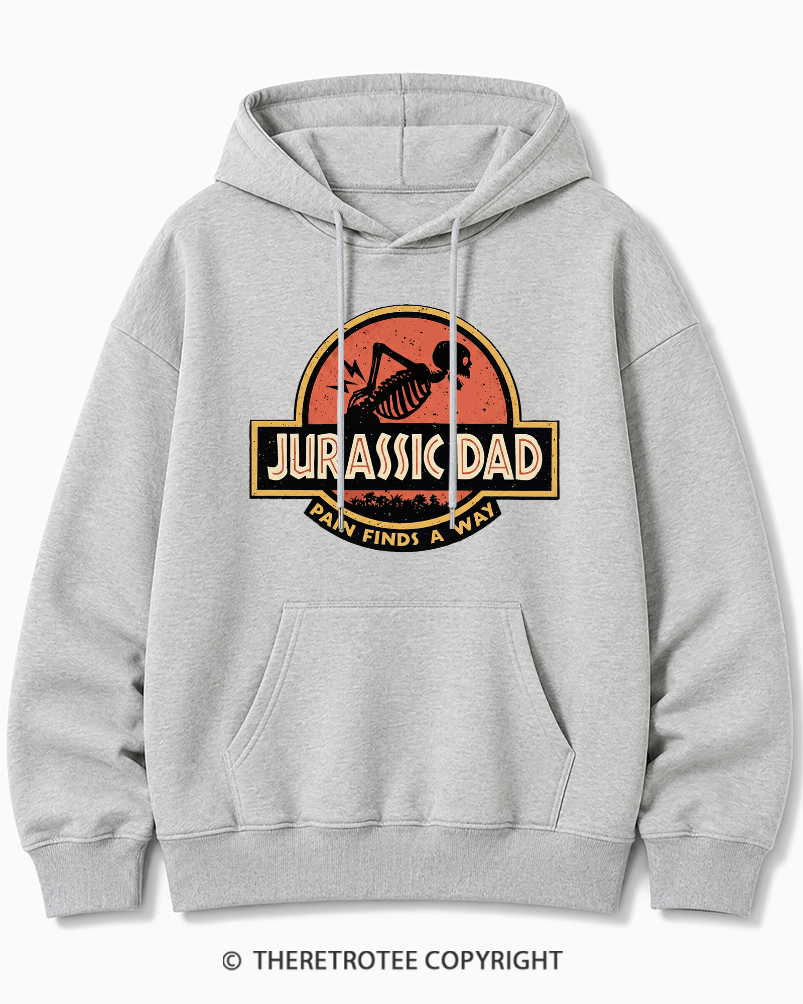 TheRetroTee Jurassic DAD Pain Finds A Way 1990s Cotton Hoodie