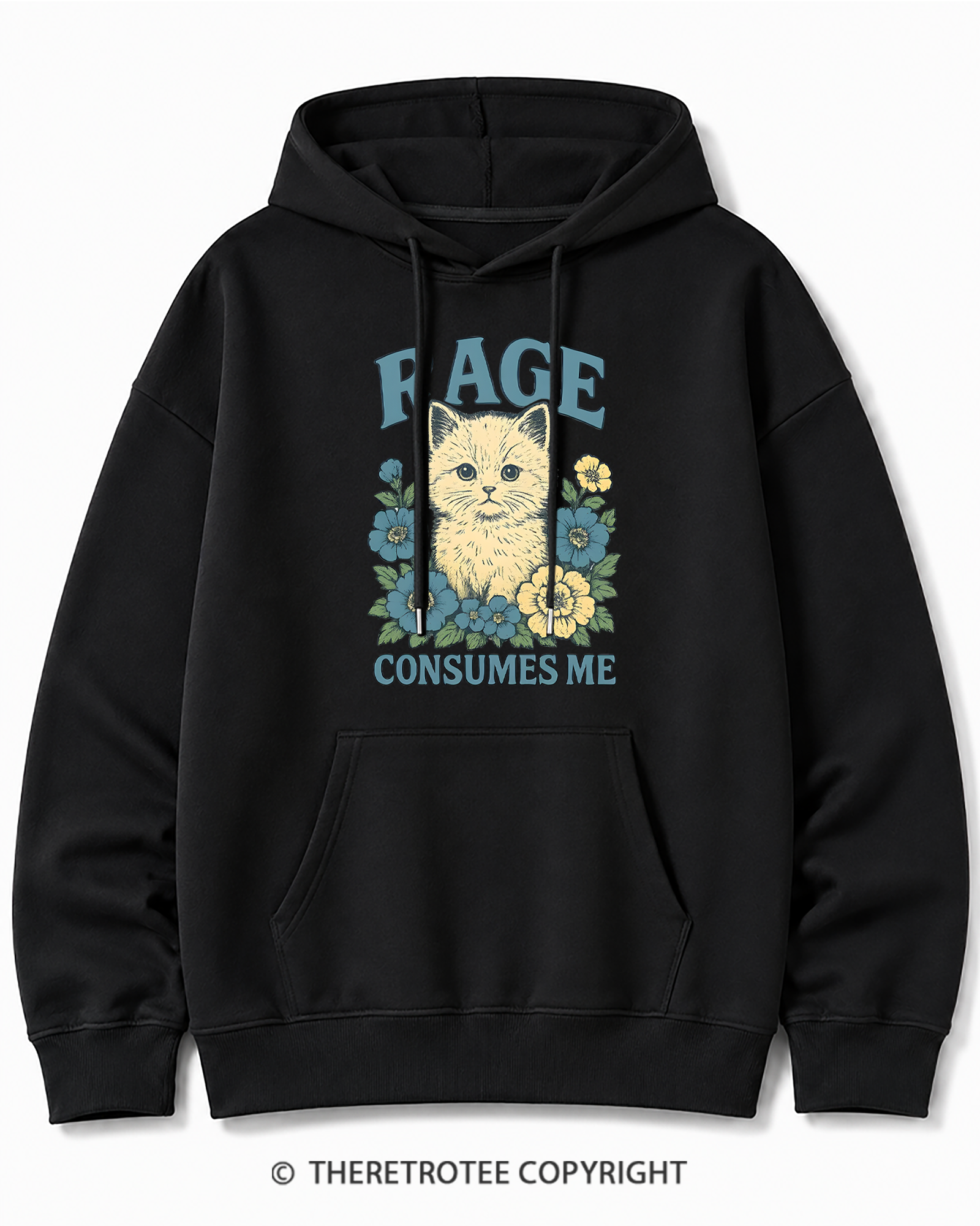 TheRetroTee Cat Meme 1970s Cotton Hoodie