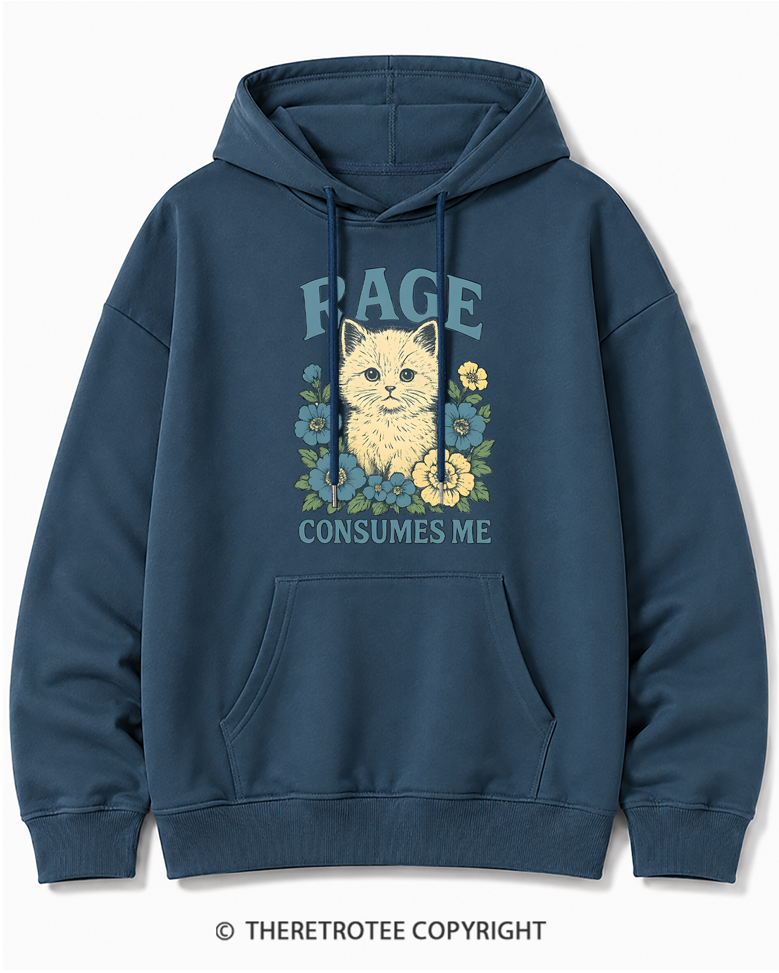 TheRetroTee Cat Meme 1970s Cotton Hoodie