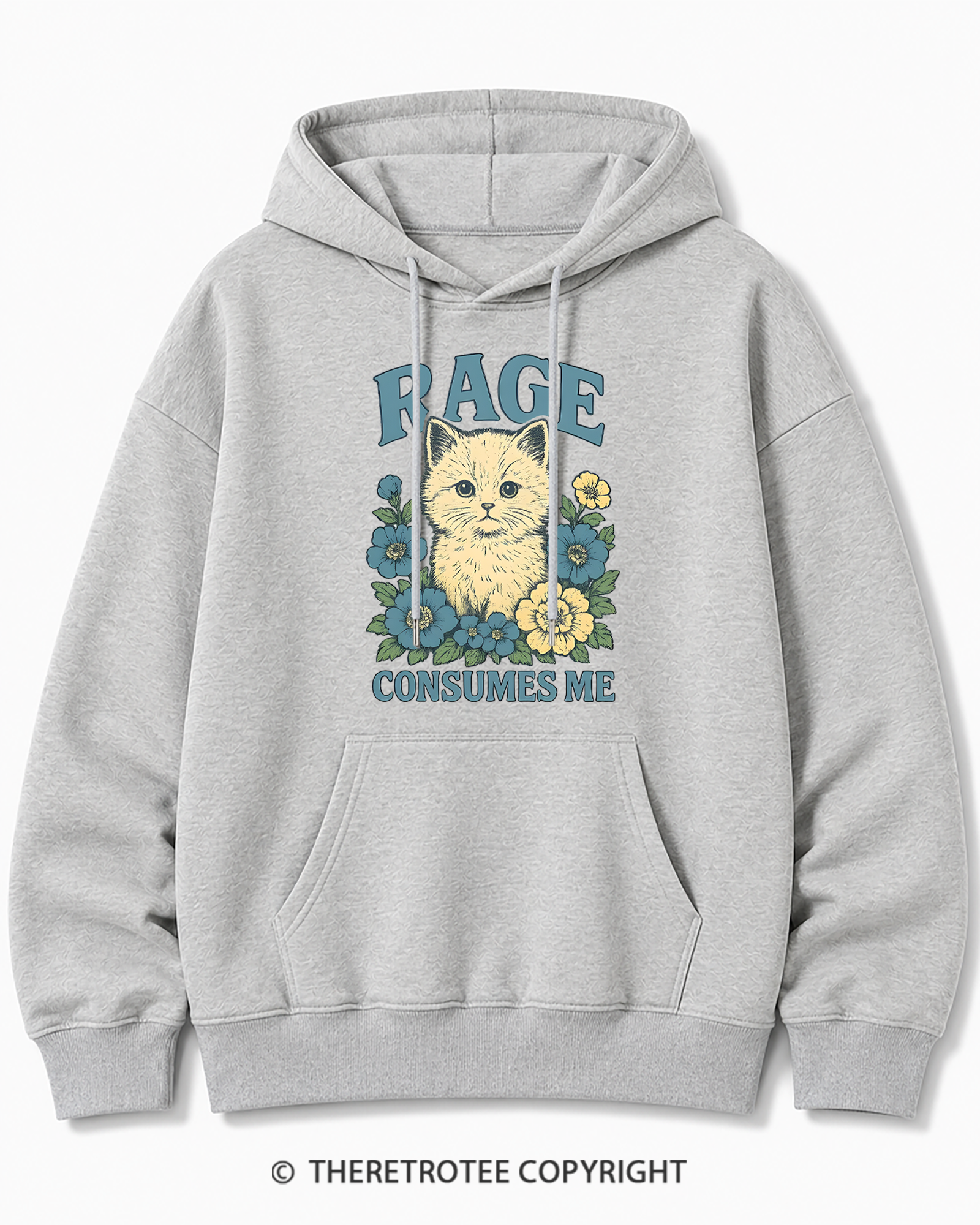 TheRetroTee Cat Meme 1970s Cotton Hoodie
