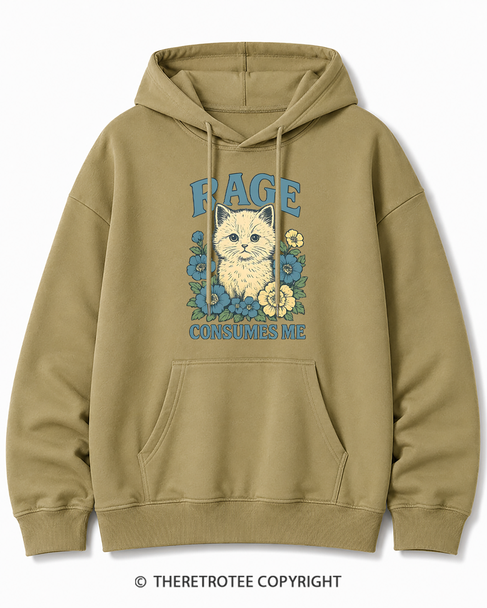 TheRetroTee Cat Meme 1970s Cotton Hoodie