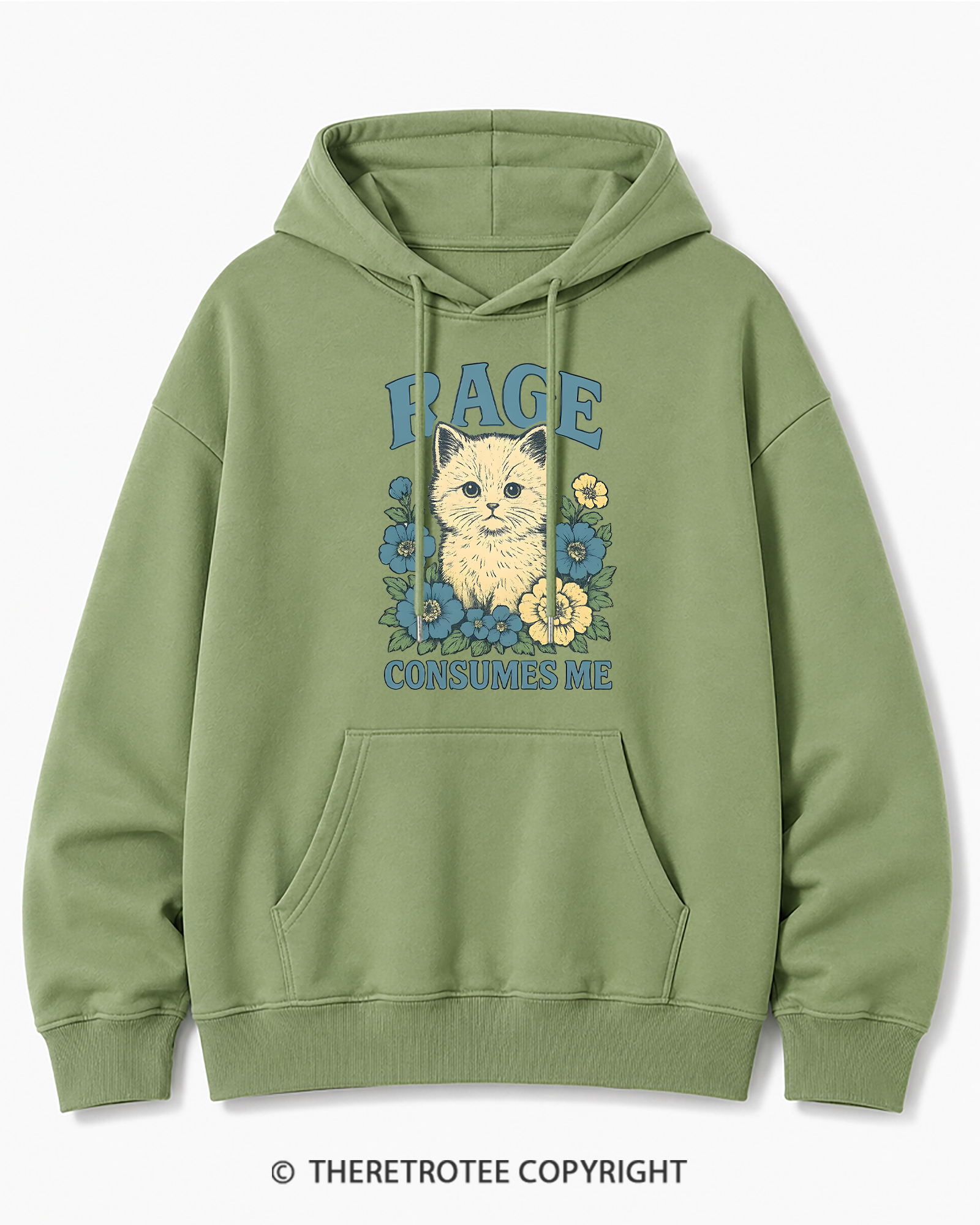 TheRetroTee Cat Meme 1970s Cotton Hoodie