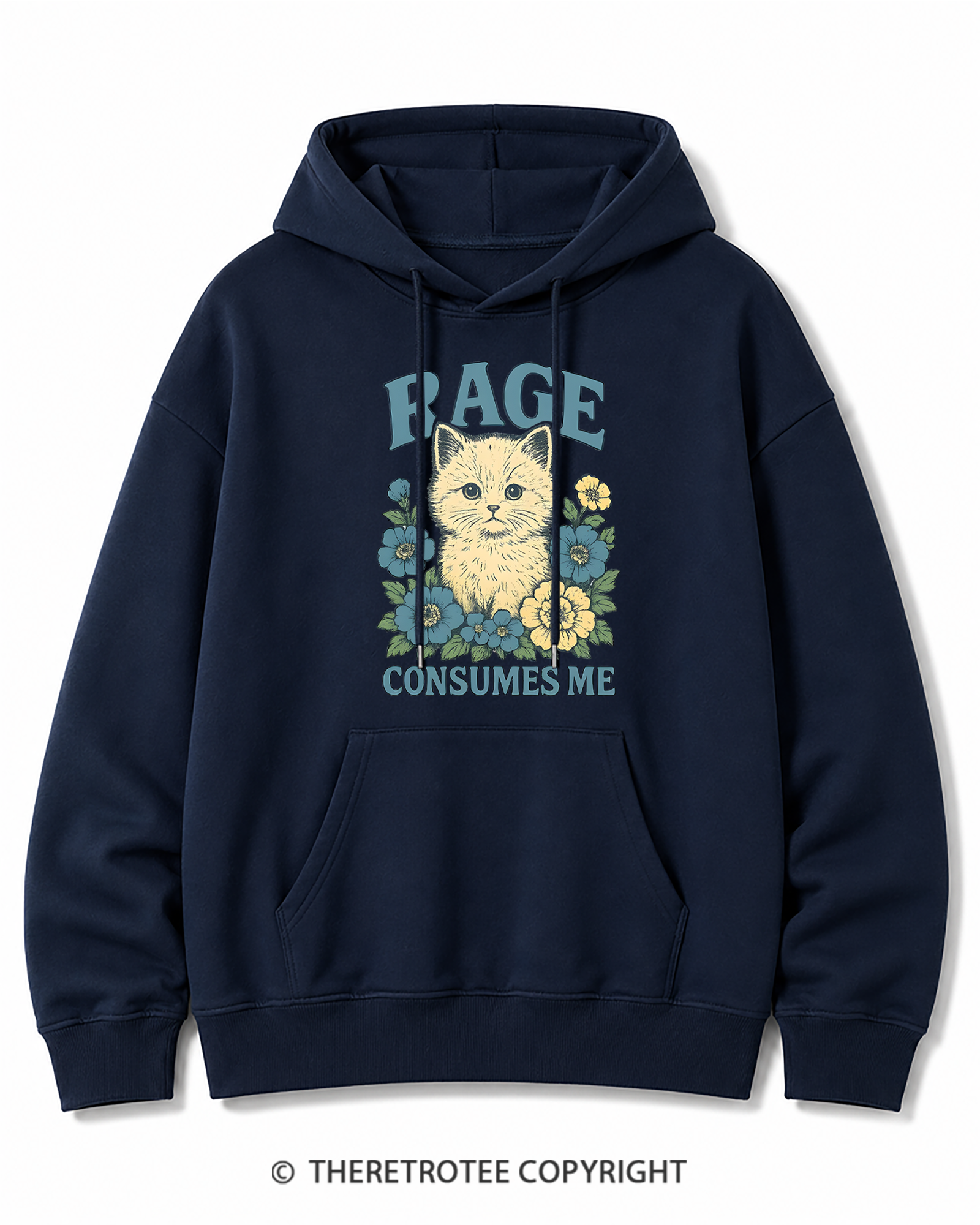TheRetroTee Cat Meme 1970s Cotton Hoodie