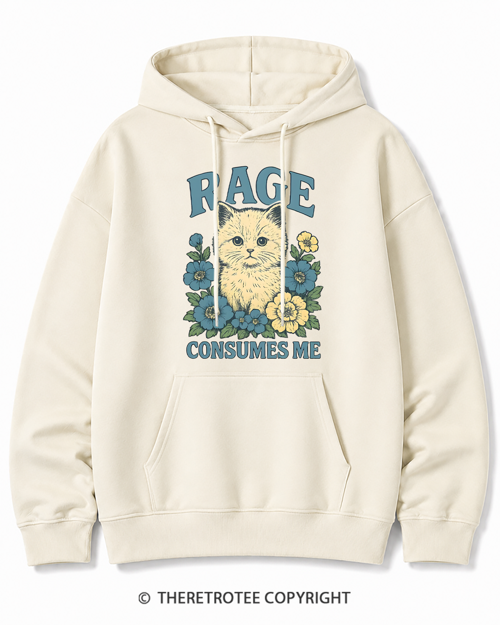 TheRetroTee Cat Meme 1970s Cotton Hoodie
