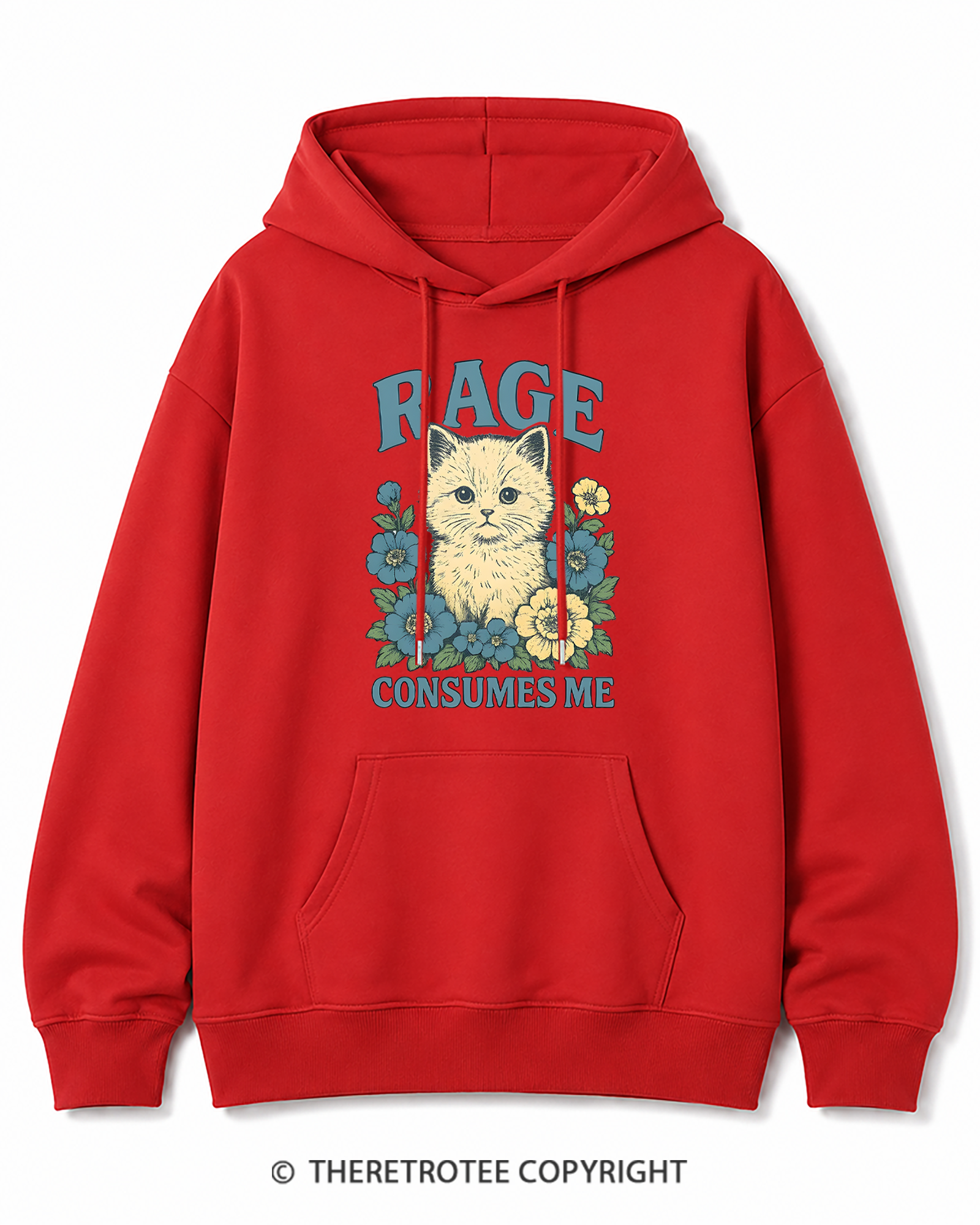 TheRetroTee Cat Meme 1970s Cotton Hoodie