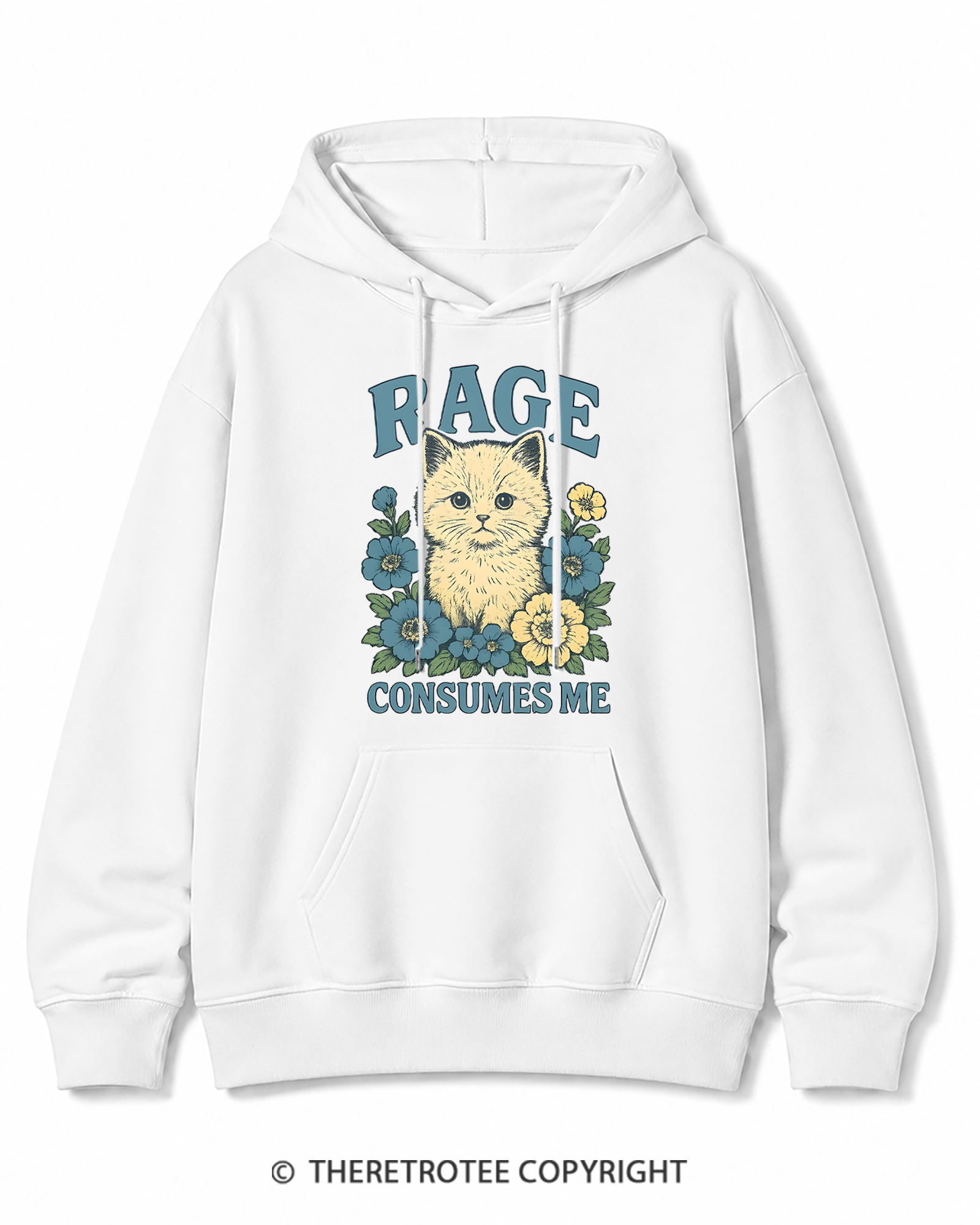 TheRetroTee Cat Meme 1970s Cotton Hoodie