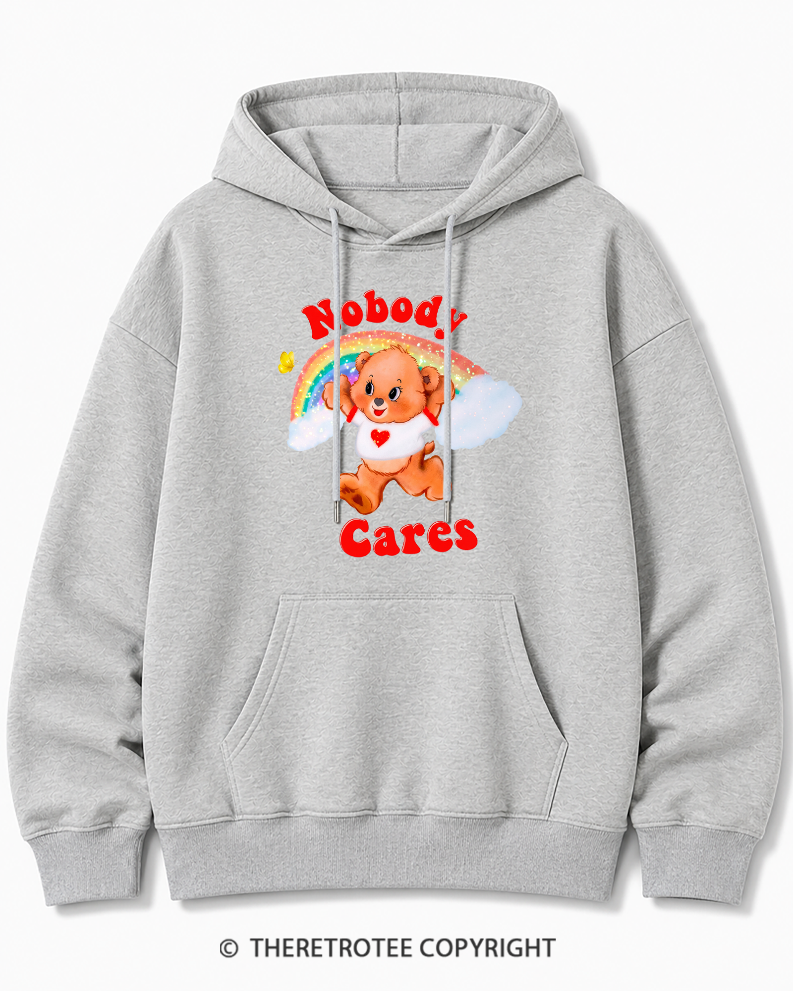 TheRetroTee Nobody Cares 1970s Cotton Hoodie