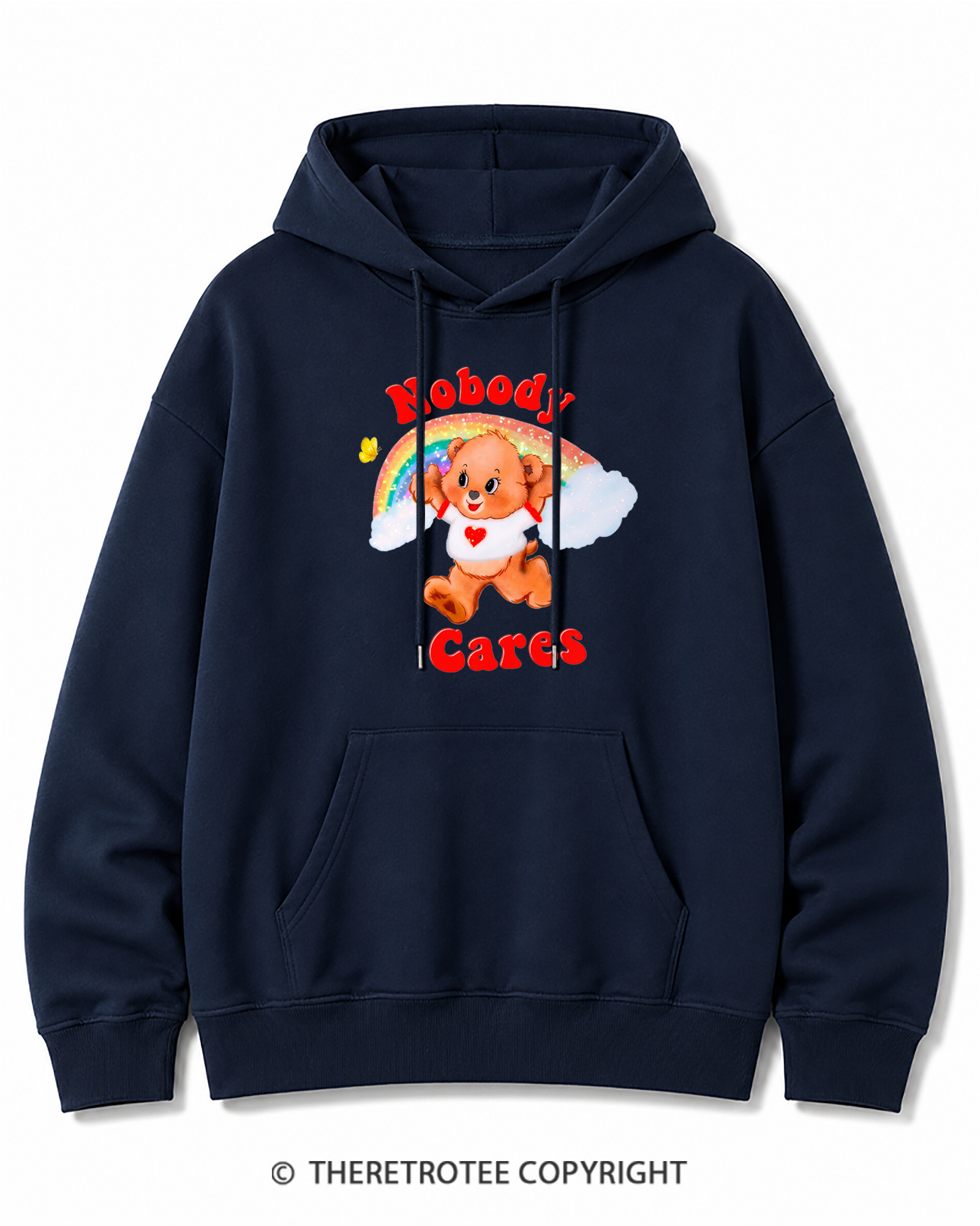 TheRetroTee Nobody Cares 1970s Cotton Hoodie