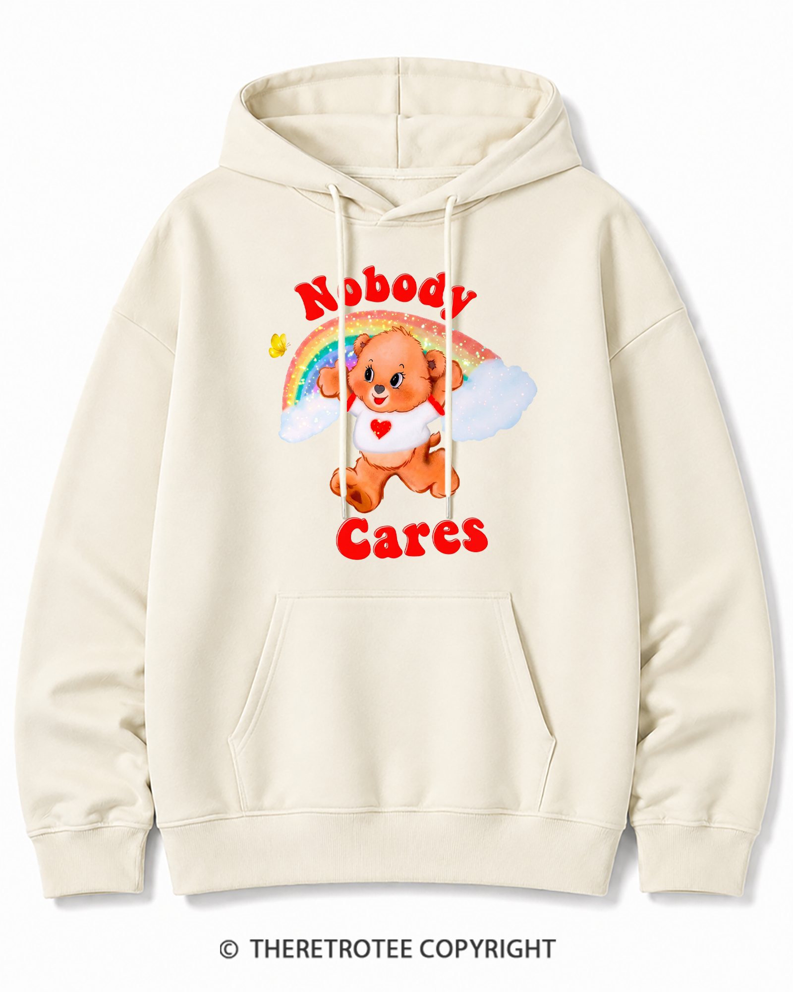 TheRetroTee Nobody Cares 1970s Cotton Hoodie
