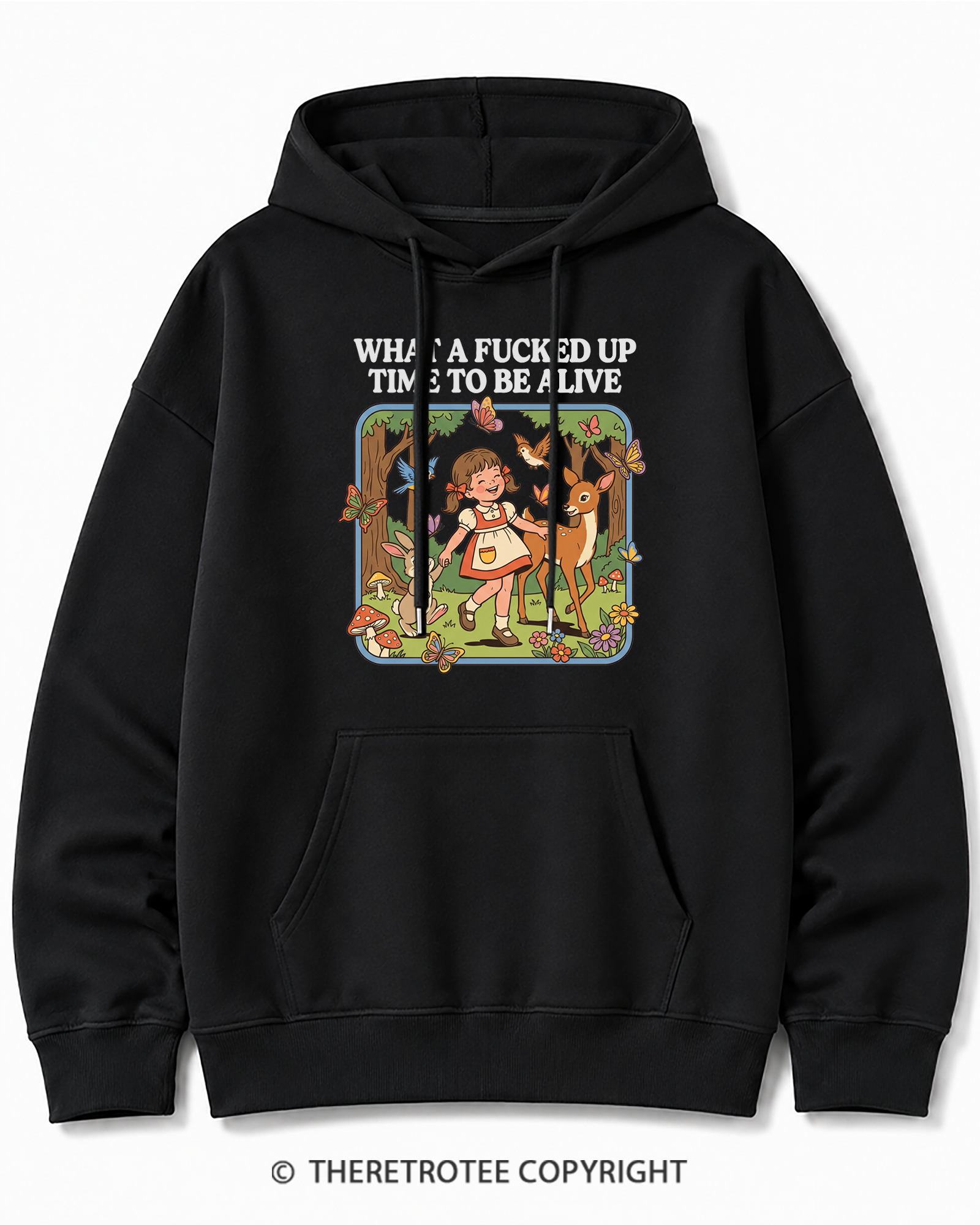 TheRetroTee What A Fucked Up Time To Be Alive 1970s Cotton Hoodie