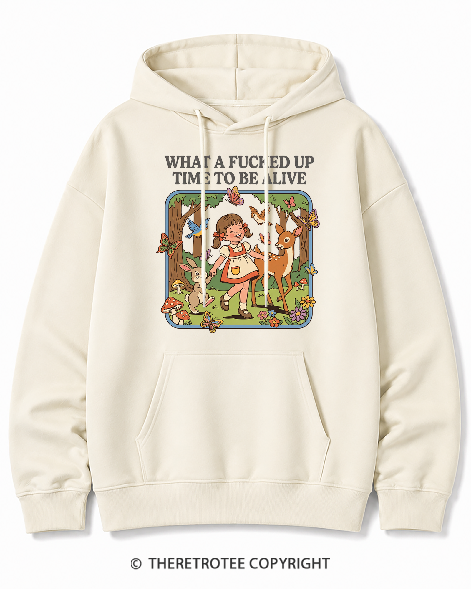 TheRetroTee What A Fucked Up Time To Be Alive 1970s Cotton Hoodie