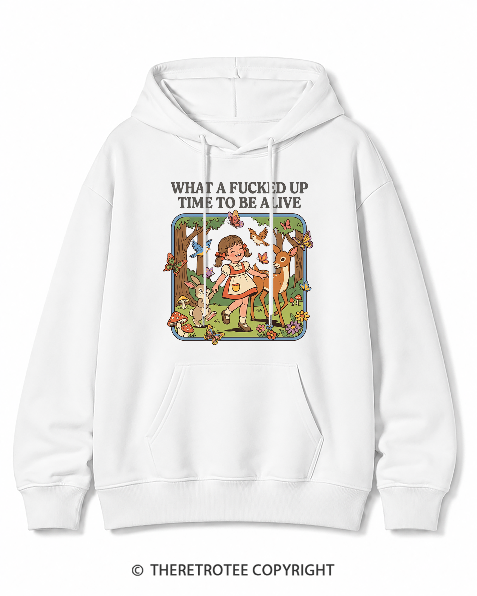 TheRetroTee What A Fucked Up Time To Be Alive 1970s Cotton Hoodie