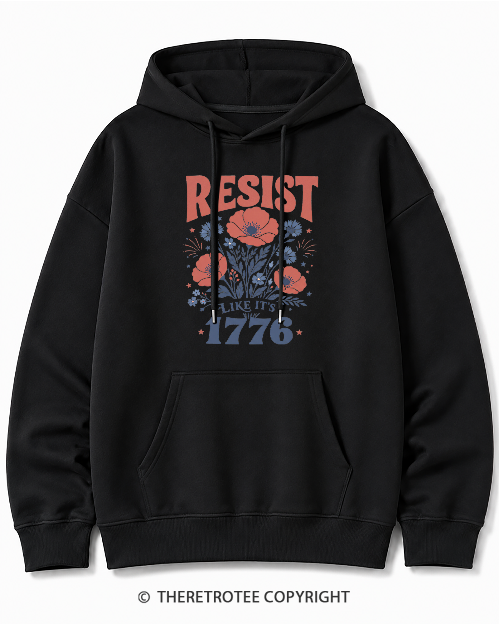 TheRetroTee Resist Like It's 1776 Cotton Hoodie