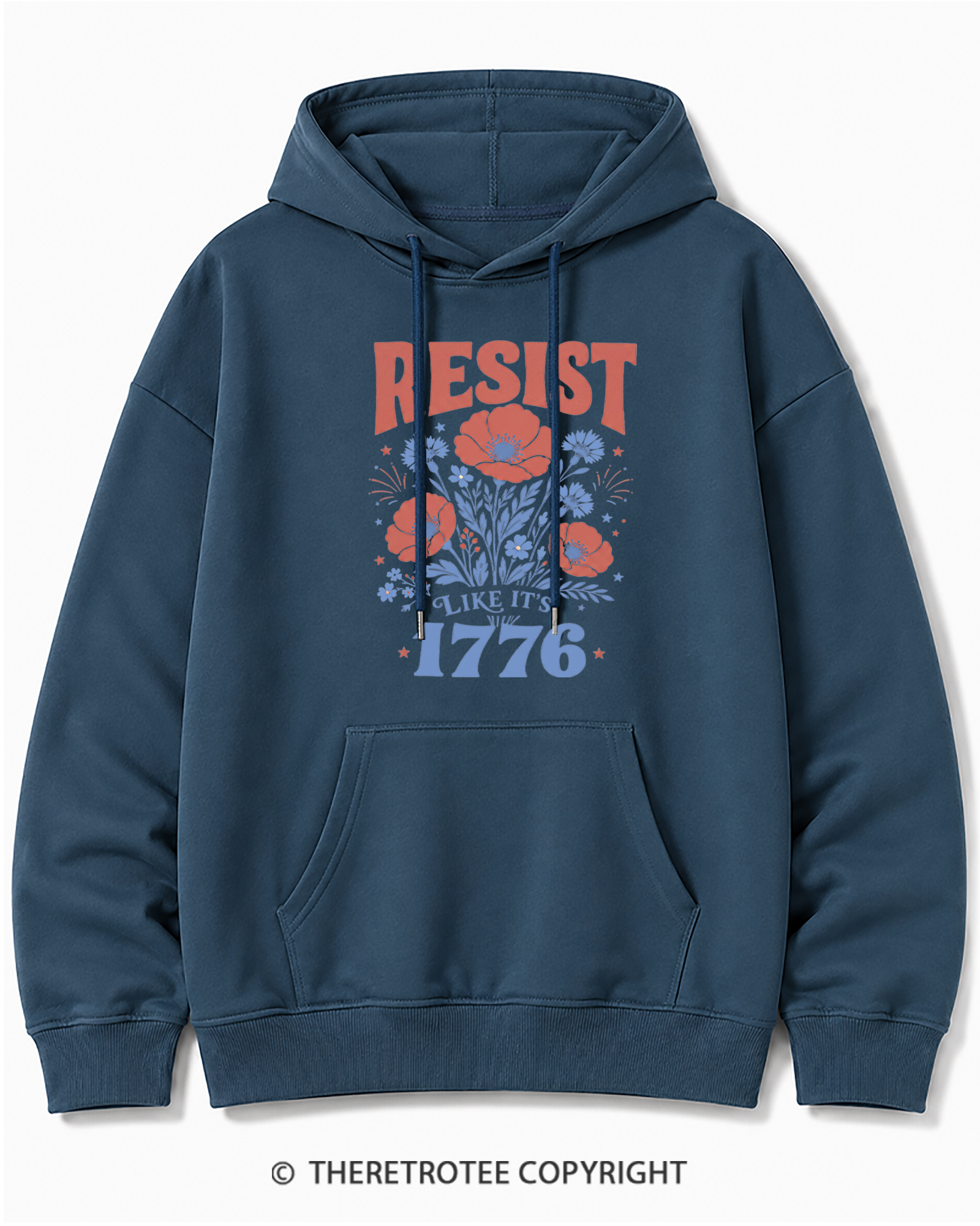 TheRetroTee Resist Like It's 1776 Cotton Hoodie