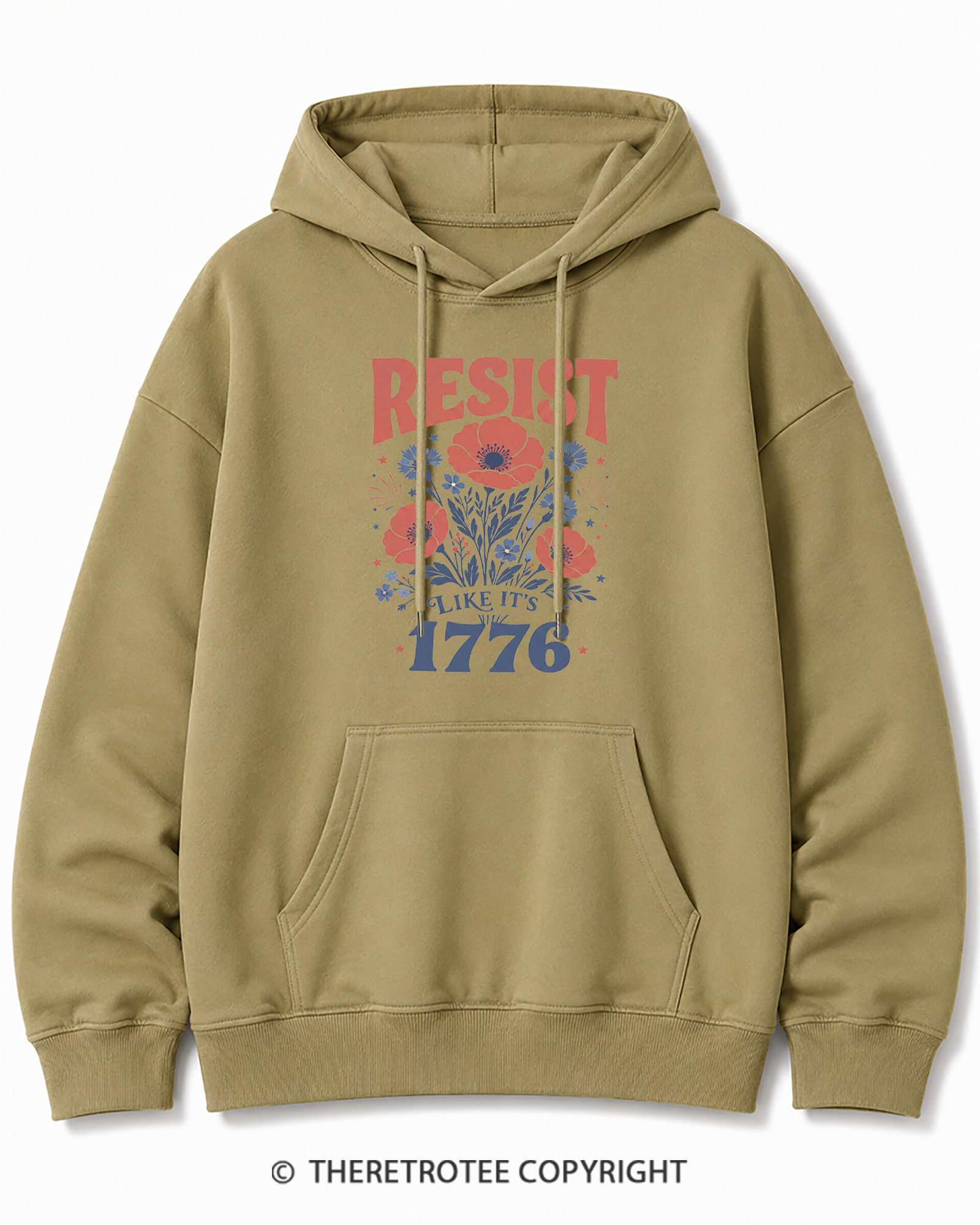 TheRetroTee Resist Like It's 1776 Cotton Hoodie