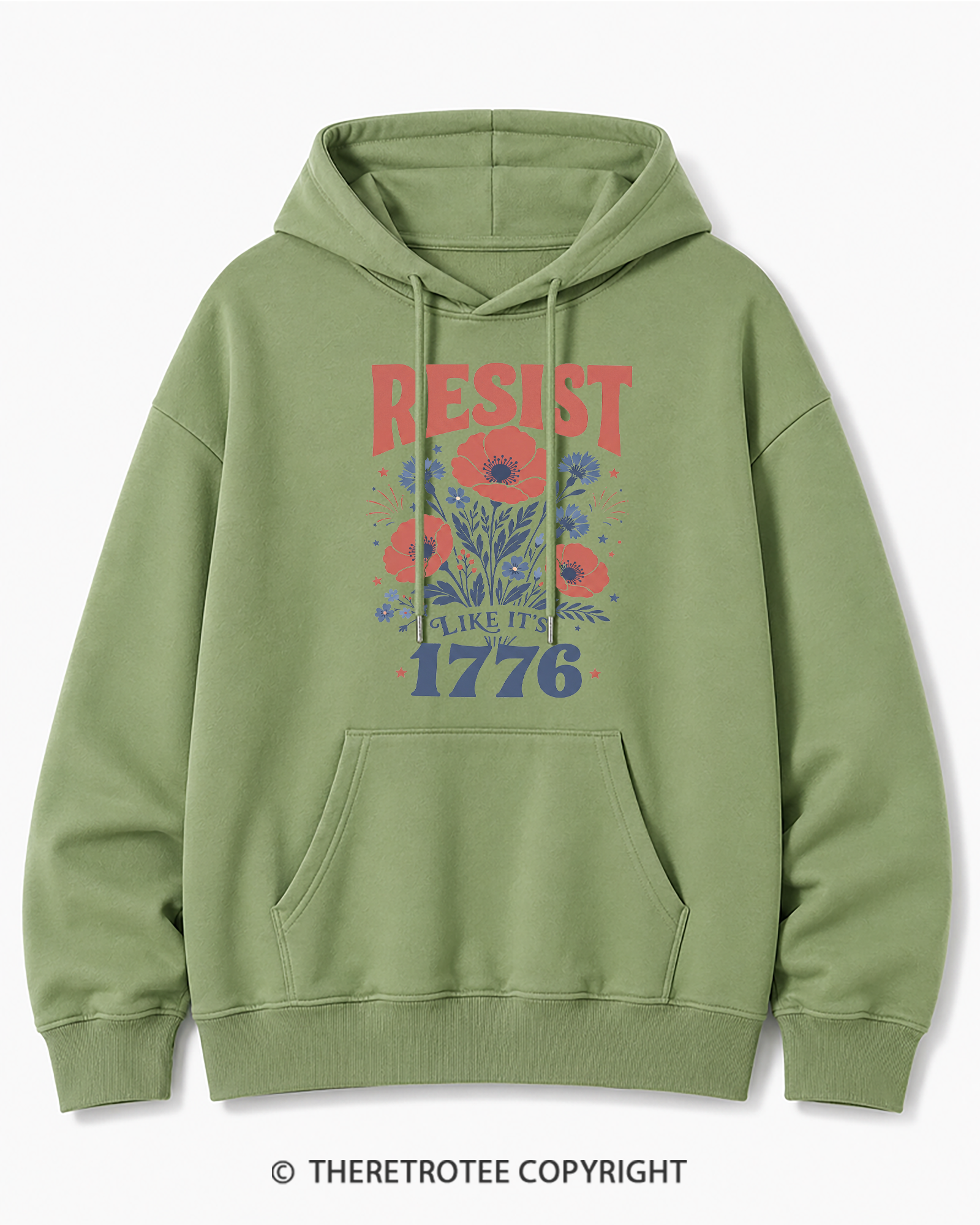 TheRetroTee Resist Like It's 1776 Cotton Hoodie