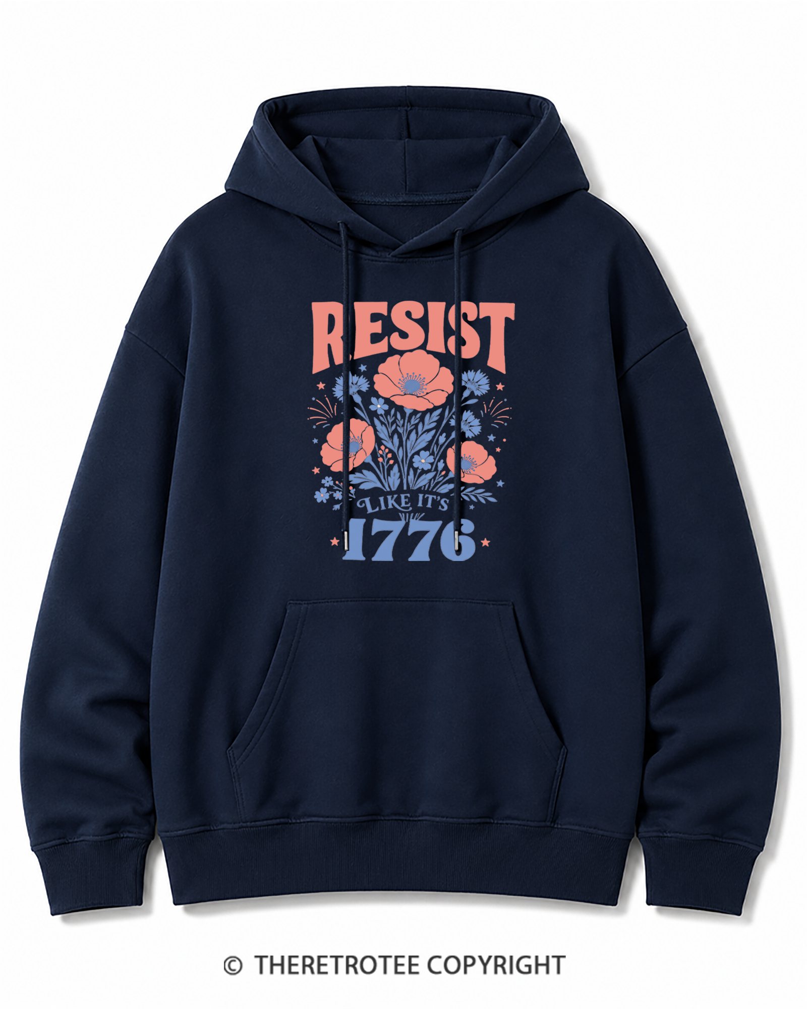 TheRetroTee Resist Like It's 1776 Cotton Hoodie