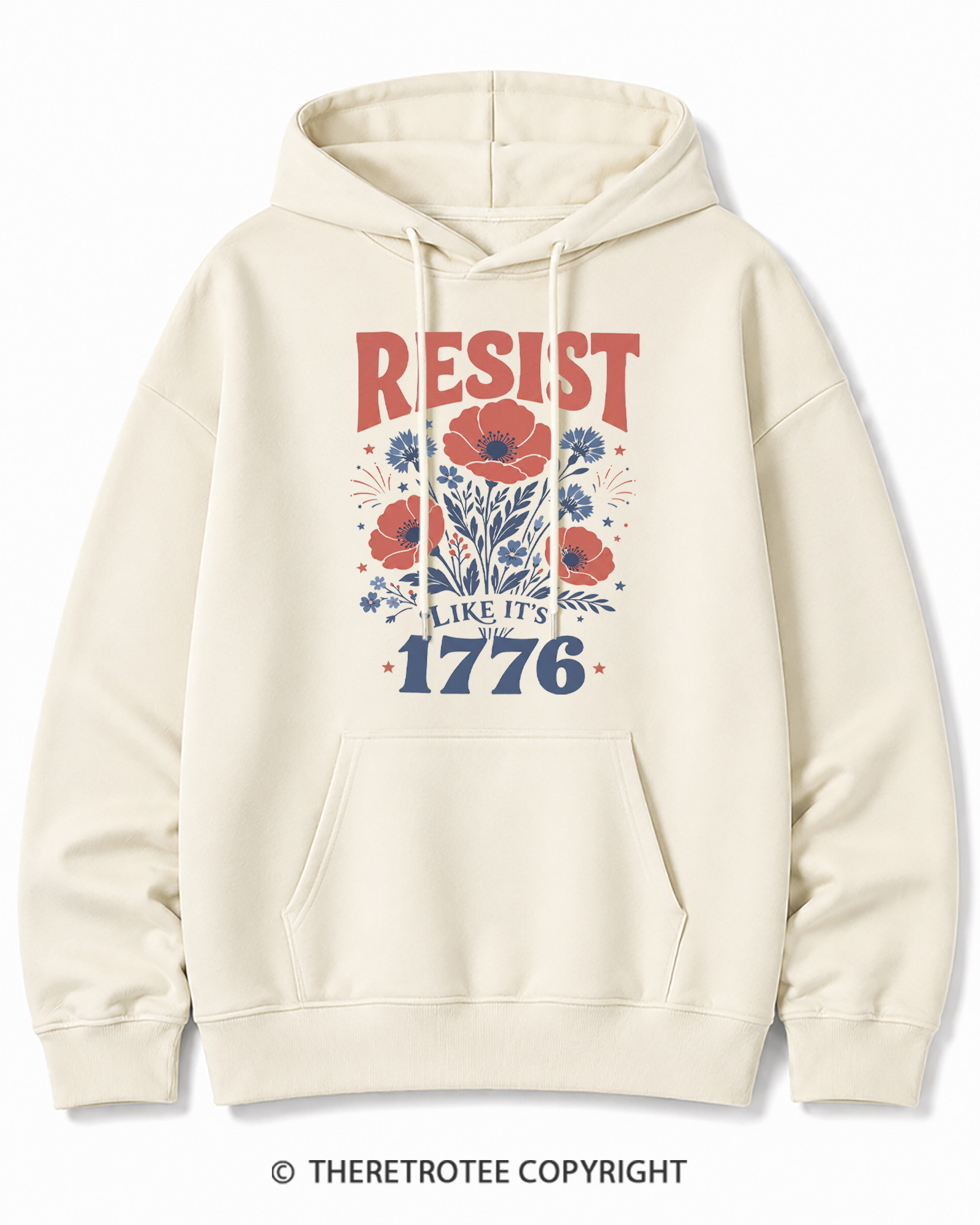 TheRetroTee Resist Like It's 1776 Cotton Hoodie