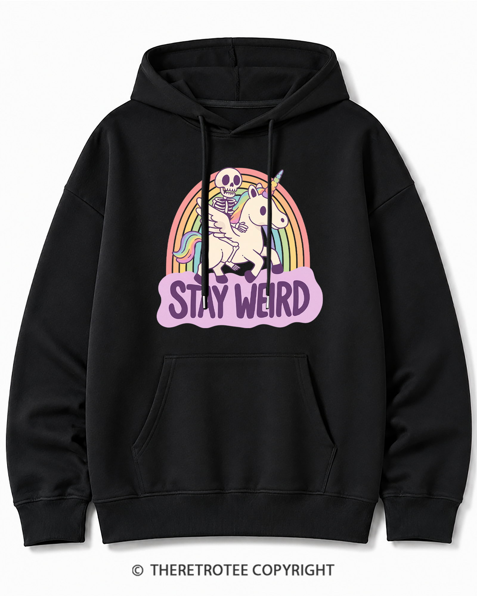 TheRetroTee Stay Weird Cotton Hoodie