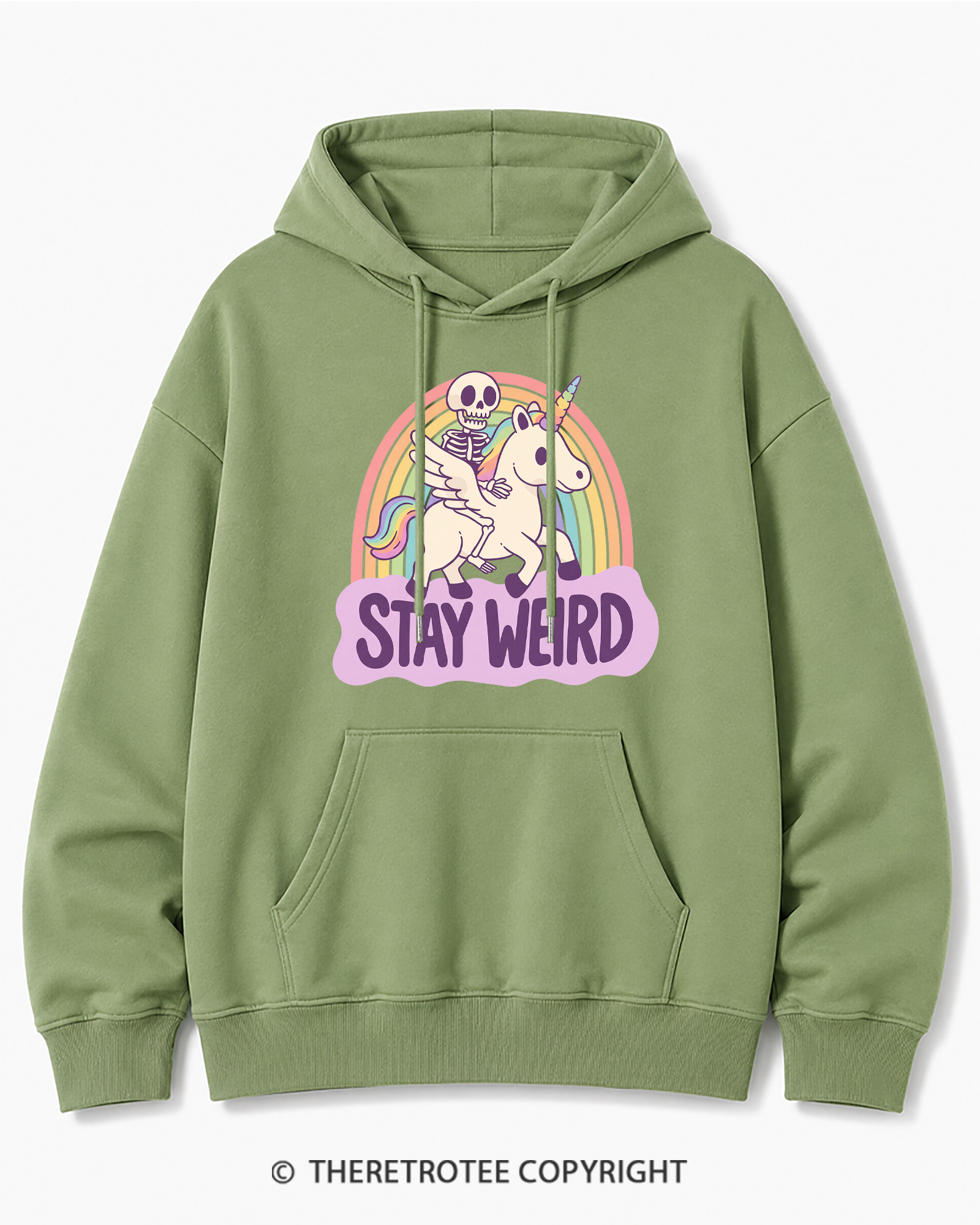 TheRetroTee Stay Weird Cotton Hoodie
