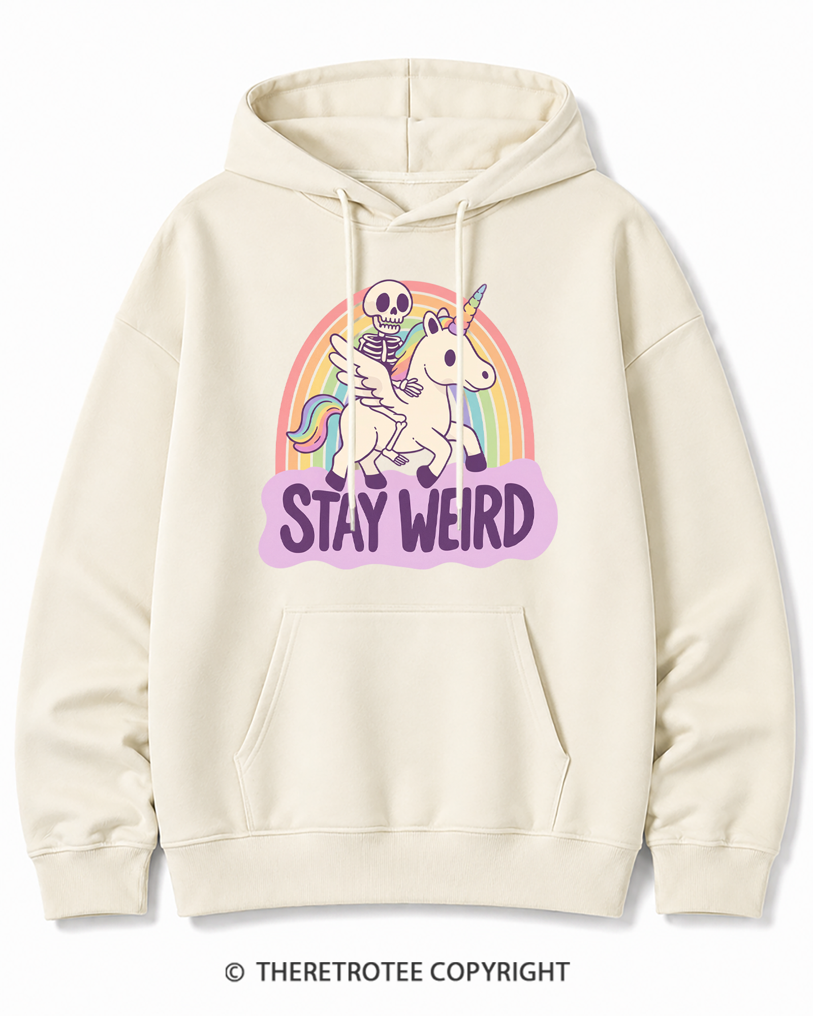 TheRetroTee Stay Weird Cotton Hoodie