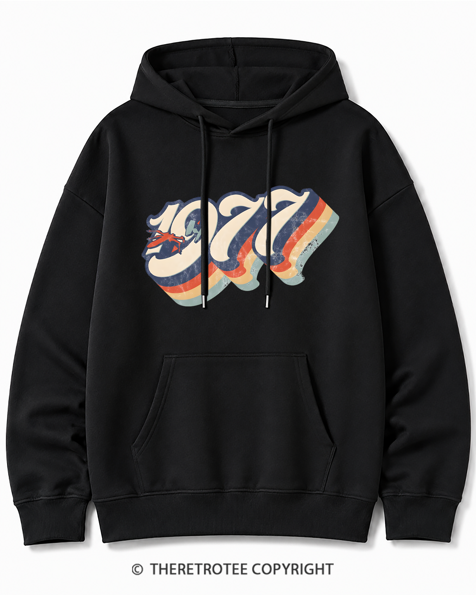TheRetroTee 1977 Retro Dog Fight Cotton Hoodie