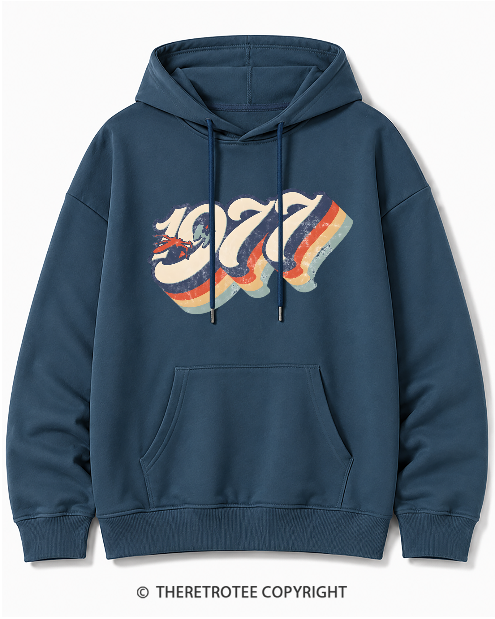 TheRetroTee 1977 Retro Dog Fight Cotton Hoodie